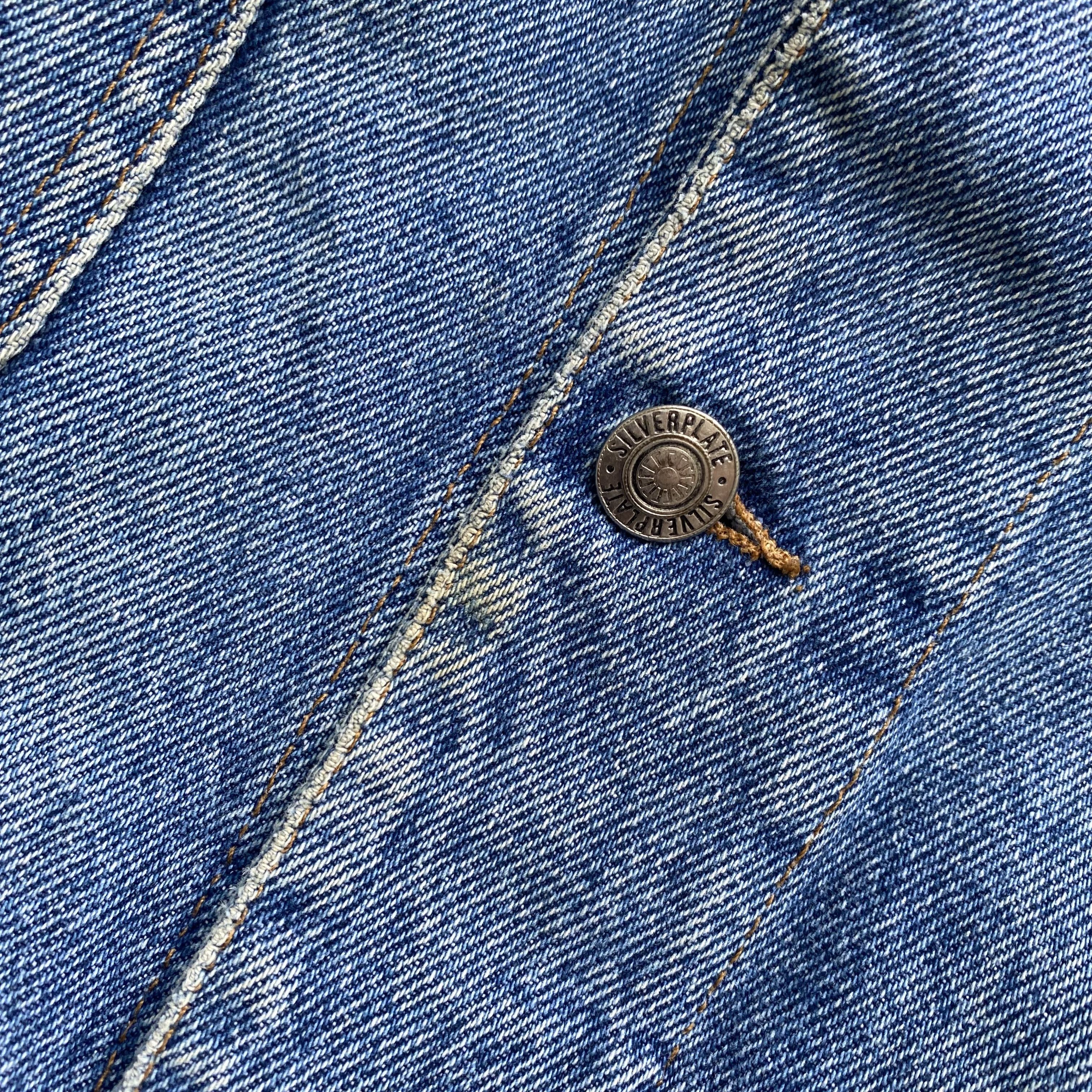 Wrangler Vintage 80s Racing Denim jacket Faded Distressed Wrangler Size US XL / EU 56 / 4 - 7 Thumbnail