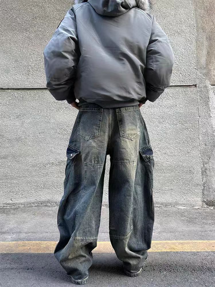 Designer × Jean × Vintage Heavyweight Multi-Pocket Machete Street Aged Jeans Size US 34 / EU 50 - 3 Thumbnail