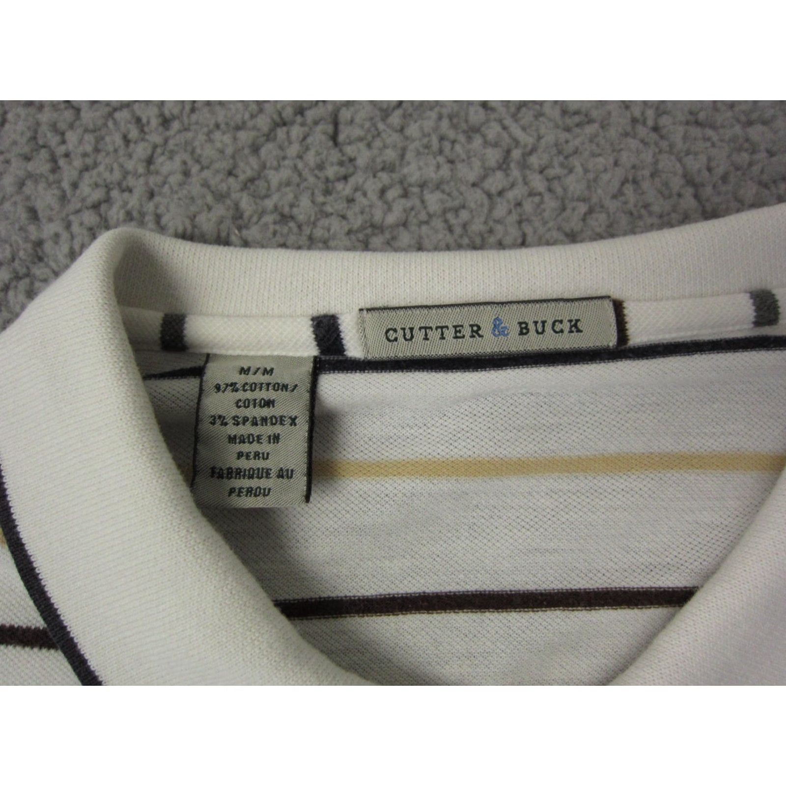 PGA Tour VINTAGE PGA TOUR Polo Shirt Mens Adult M White Striped 90s Outdoor Logo Athletic Short Sleeve Club Shirt Size US M / EU 48-50 / 2 - 4 Thumbnail
