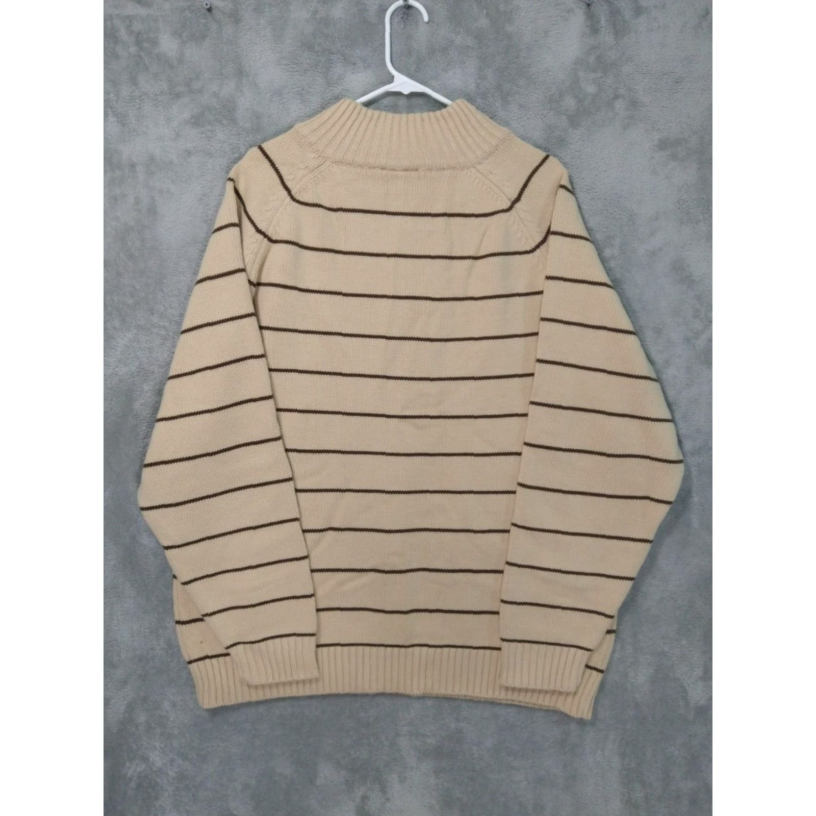 Southpole VINTAGE Southpole Sweater Mens 2XL Beige Striped Pullover 1/4 Zip Hip Hop Y2K Classic 90s Shirt Mens Size US XXL / EU 58 / 5 - 2 Thumbnail