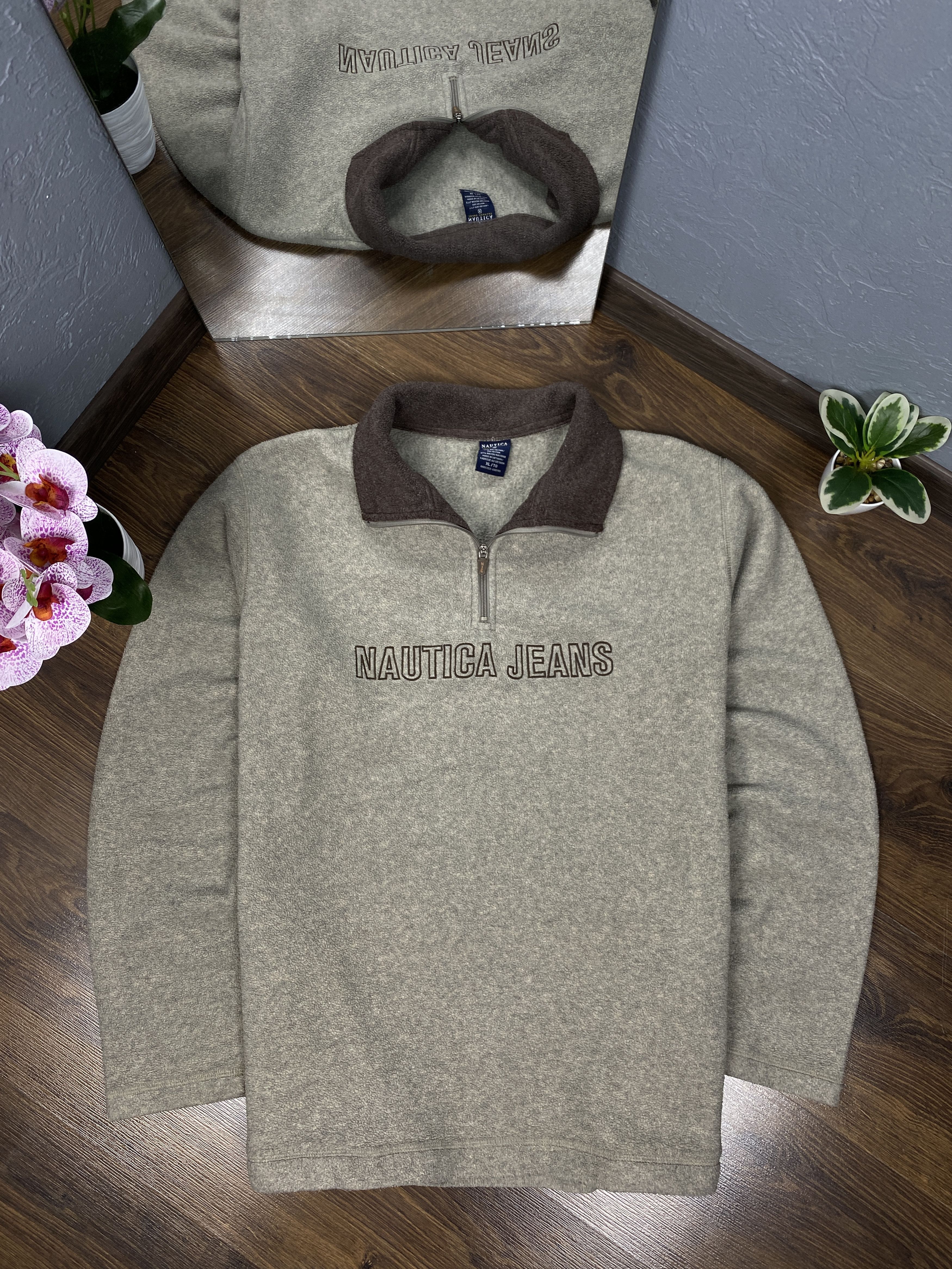 Nautica × Vintage Nautica Jeans vintage quarter zip fleece jacket Size US XL / EU 56 / 4 - 1 Thumbnail