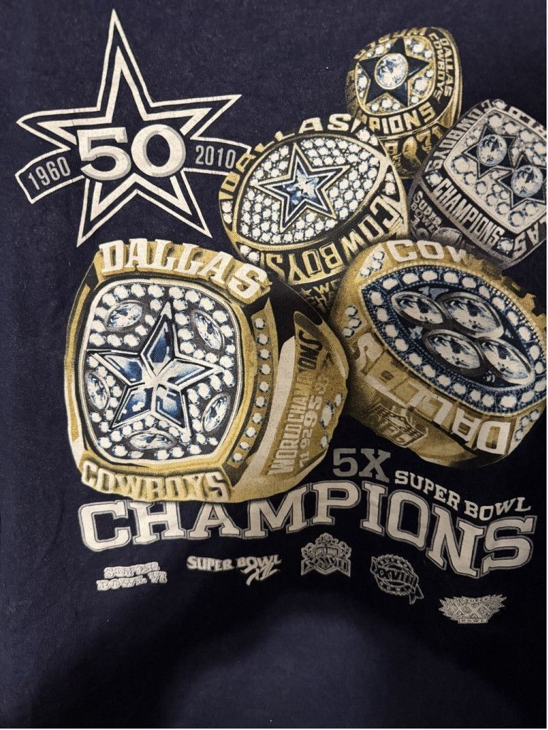 The Unbranded Brand Dallas Cowboys Vintage Championship Ring Tee Blue Men Sz XL Size US XL / EU 56 / 4 - 4 Thumbnail