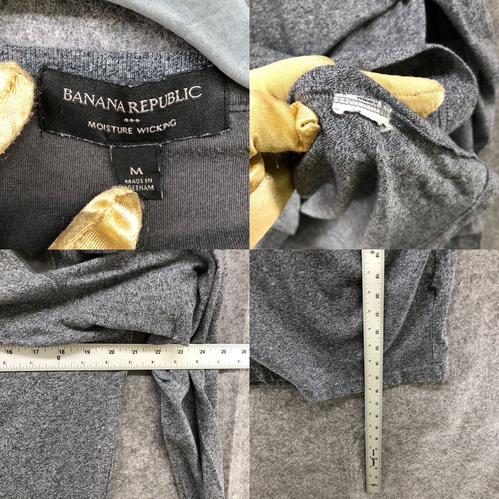 Banana Republic VINTAGE Banana Republic Mens Long Sleeve T Shirt Regular Fit Gray Moisture Wicking Crew Neck Active 90s Size US M / EU 48-50 / 2 - 8 Thumbnail