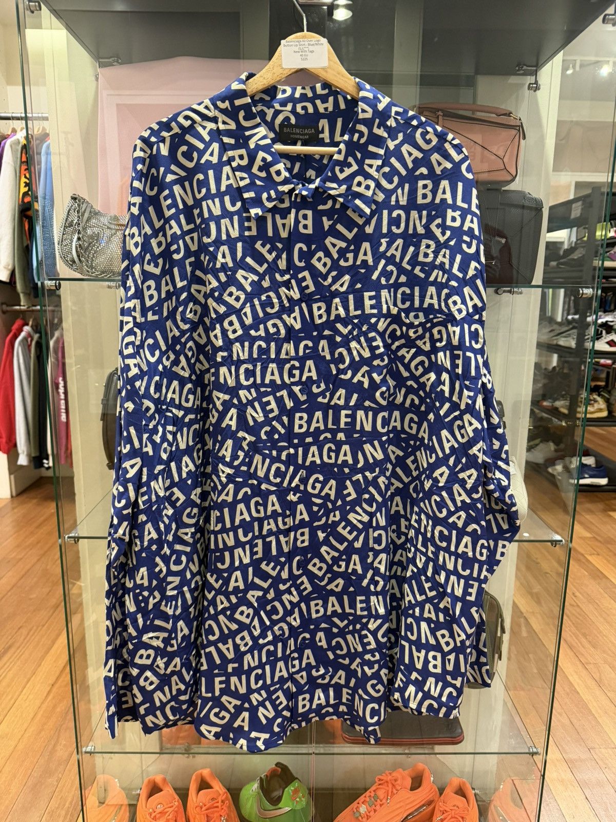 Balenciaga Oversized All over Print Button Down Shirt