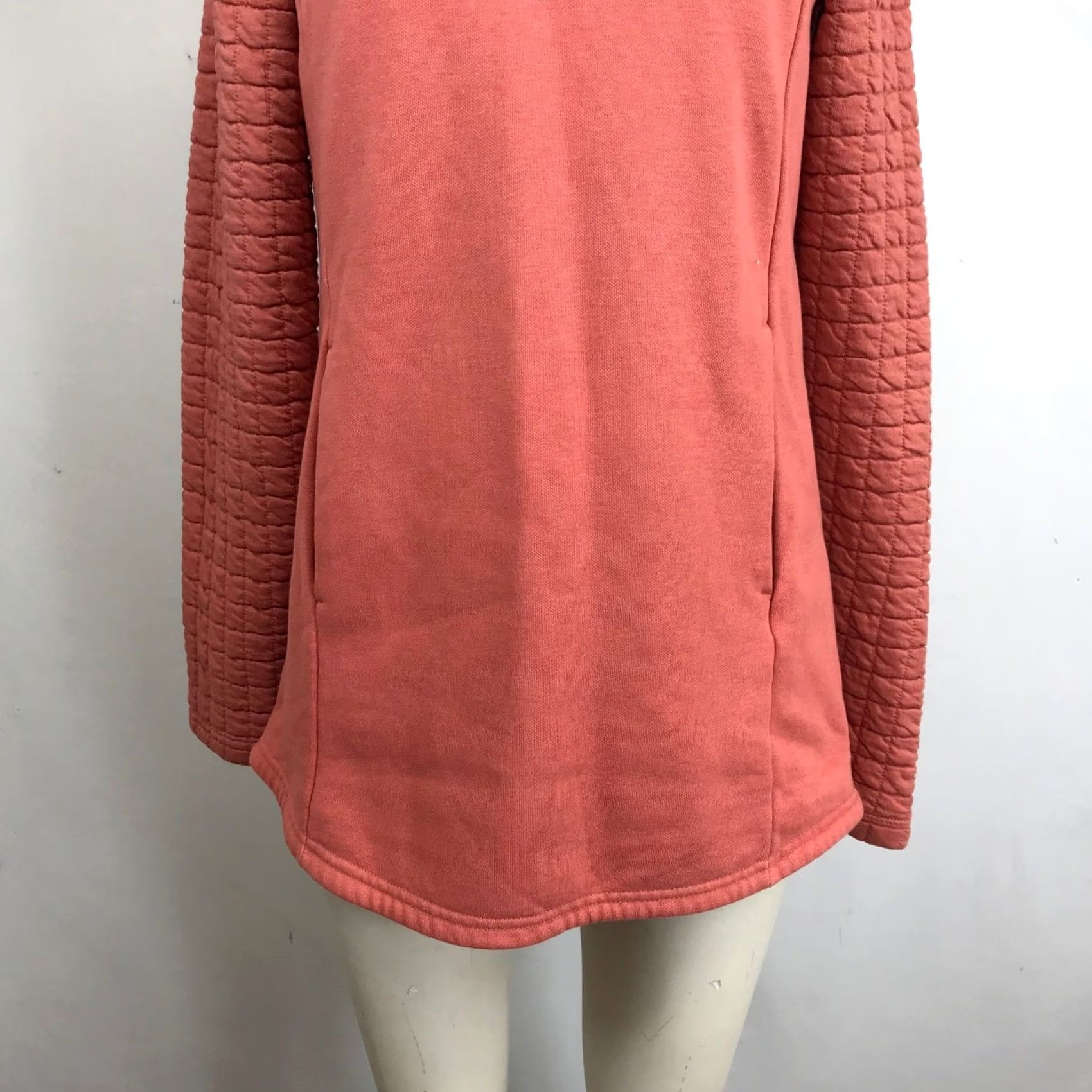 Pinko Columbia Pullover Sweater Collared Long Sleeve Quilted Quarter Zip Casual Coral Pink S Womens Size S / US 4 / IT 40 - 3 Thumbnail