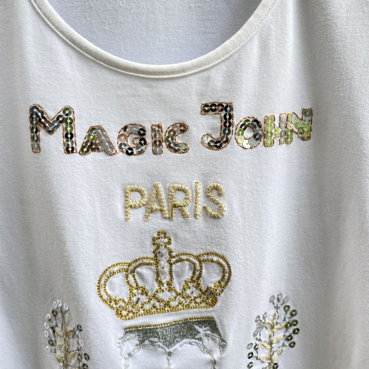 John Galliano John Galliano Y2K White Embellished Galliano Skull Tee Size S / US 4 / IT 40 - 11 Thumbnail