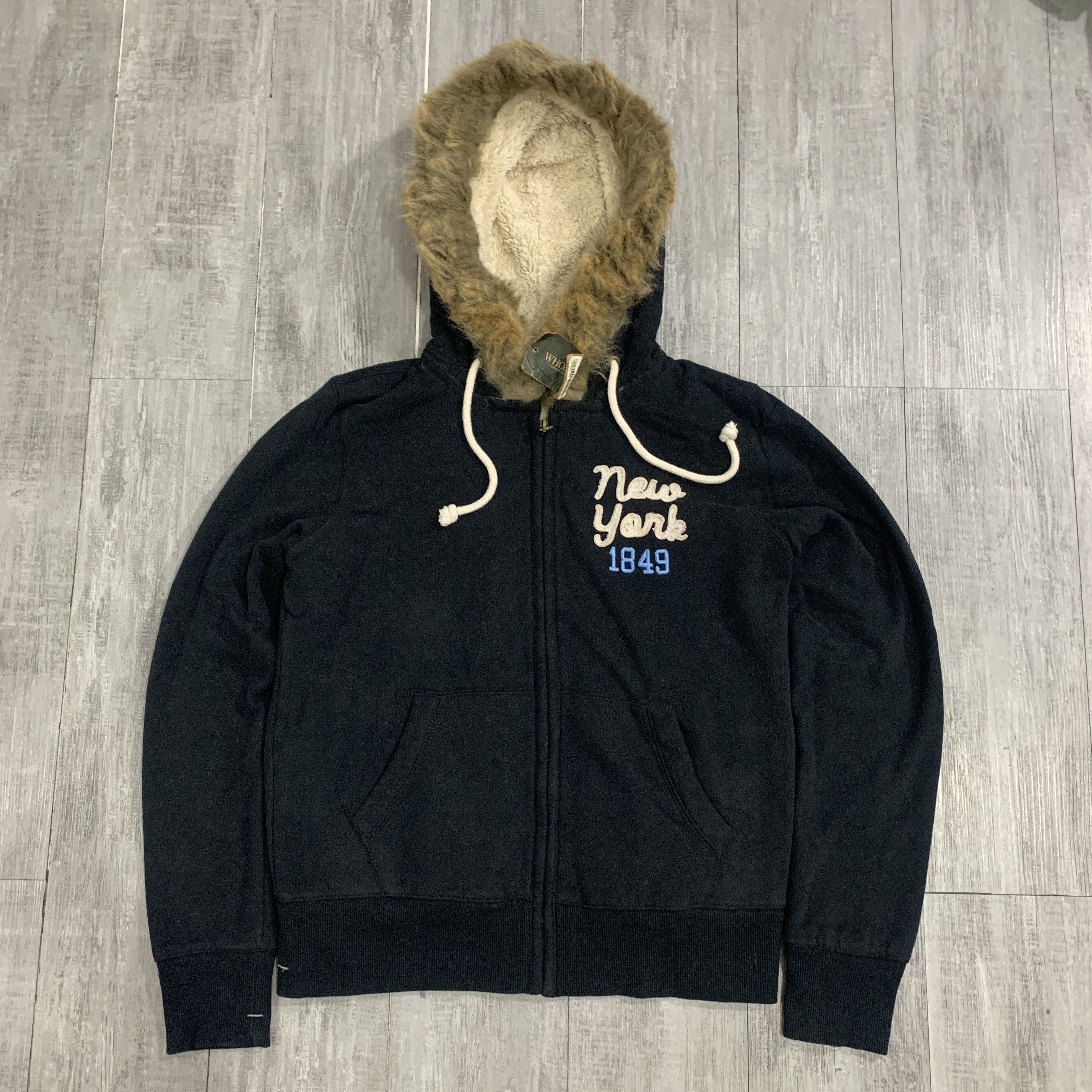 image of If Six Was Nine x Le Grande Bleu L G B Who Au Faux Fur Zip Hoddie, Men's (Size Medium)