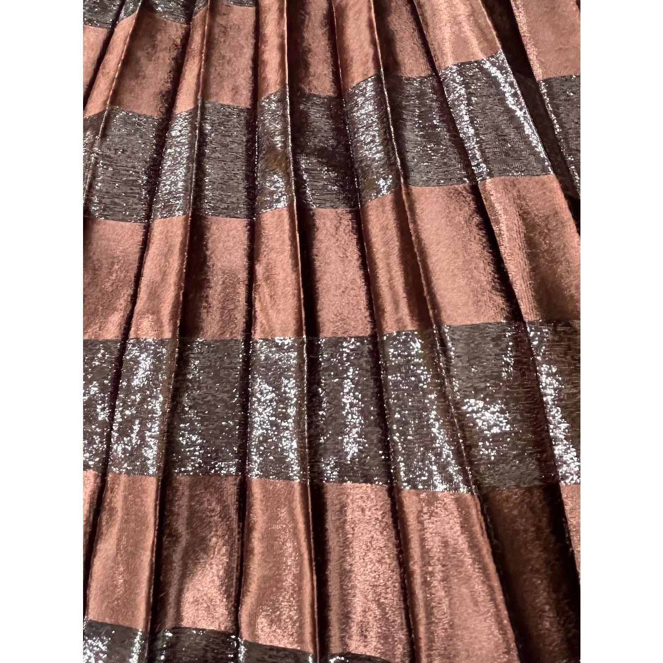 Dolce & Gabbana Dolce & Gabbana Brown Metallic Velvet Pleated Long Skirt 36 Size 25" / US 0 / IT 36 - 8 Thumbnail