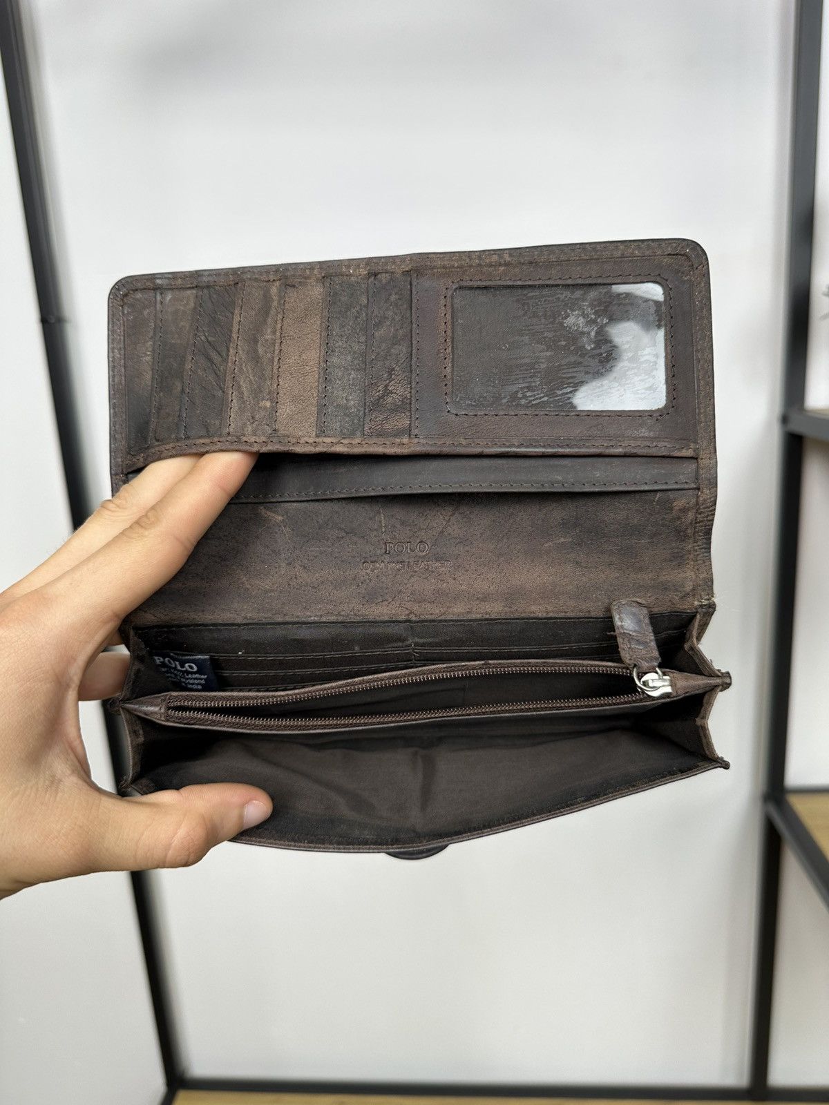 Polo Ralph Lauren Vintage Polo by Ralph Lauren Leather Long Wallet Purse Brown Size ONE SIZE - 11 Thumbnail