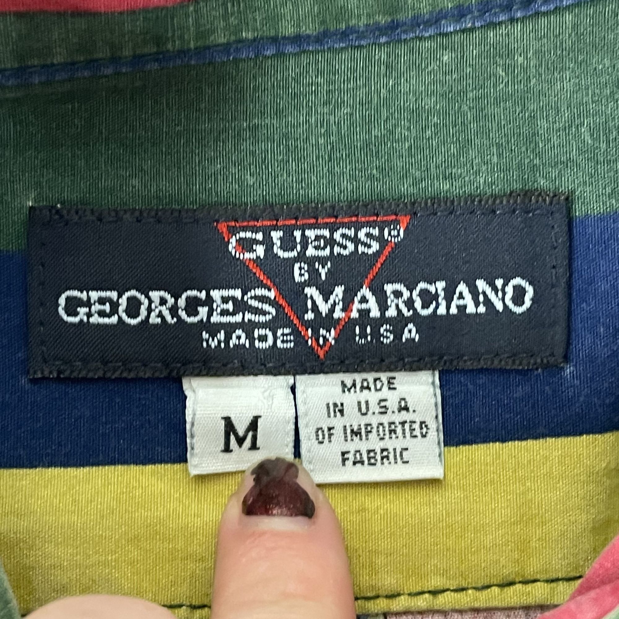 Guess Vtg GUESS LoGo George Marciano RED YELLOW GREEN Bold Shirt Size US M / EU 48-50 / 2 - 5 Thumbnail