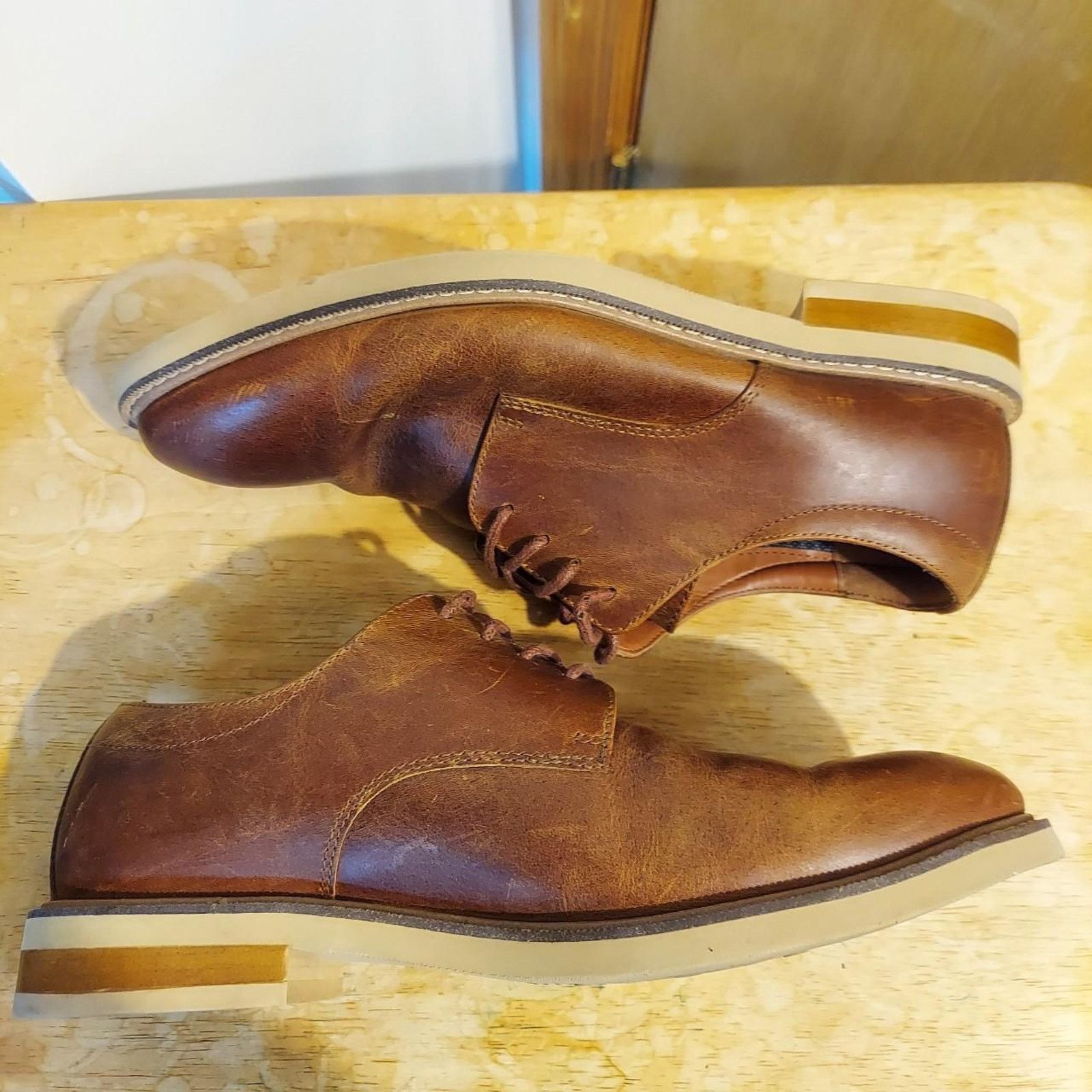 Vince Camuto Vince Camuto Tacito Men's US 9.5 W Leather Oxford Shoes EUC Size US 9.5 / EU 42-43 - 6 Thumbnail