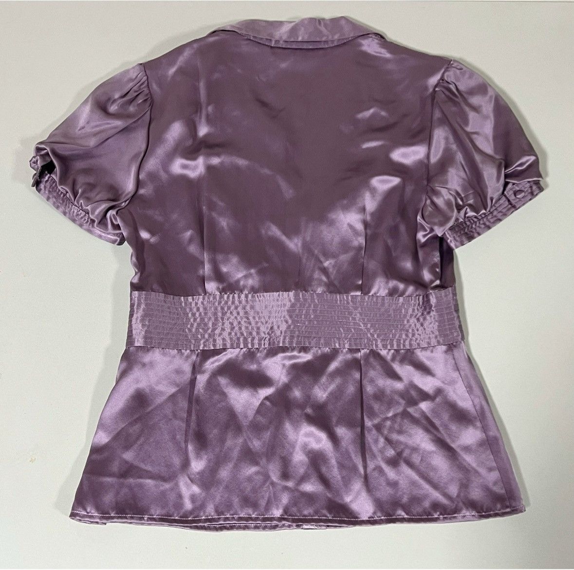 Grace in LA Purple Silk Collared Button-Down Shirt Top Blouse Size 6 💜✨ Size M / US 6-8 / IT 42-44 - 4 Thumbnail