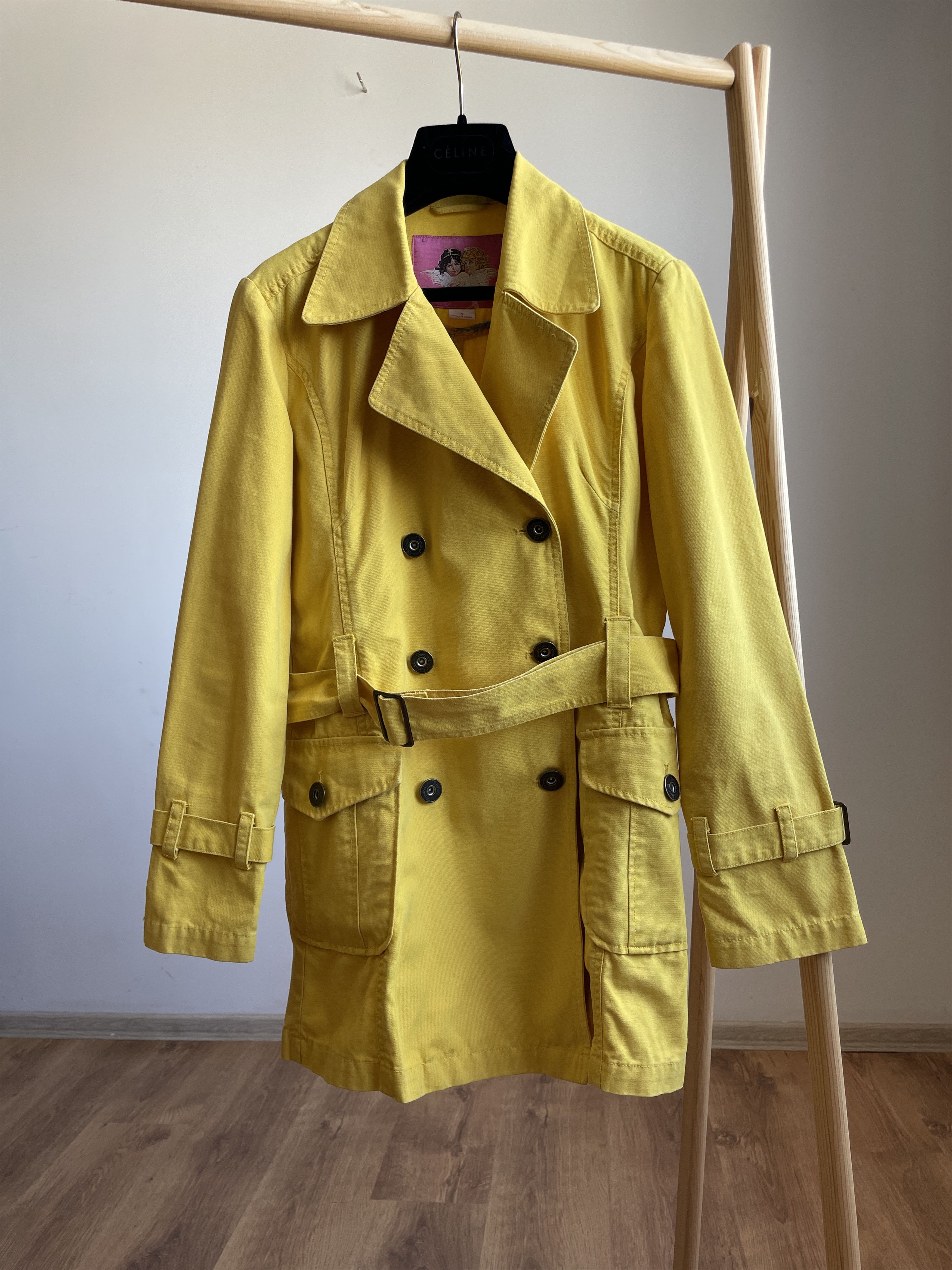 Fiorucci Fiourucci Womens Canvas Double Breasted Trench Coat Size S / US 4 / IT 40 - 1 Thumbnail