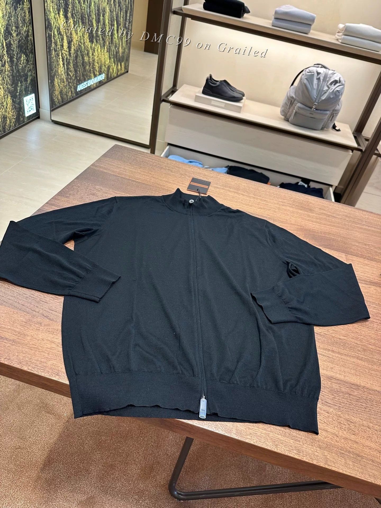 Ermenegildo Zegna Zegna Black Zip-Up High Performance Cardigan Size US XL / EU 56 / 4 - 1 Thumbnail