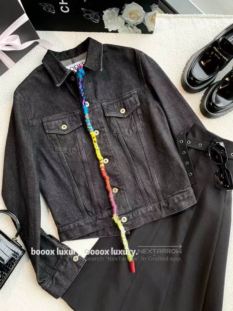 Loewe Loewe Cotton leather logo denim jacket Size XS / US 0-2 / IT 36-38 - 3 Thumbnail