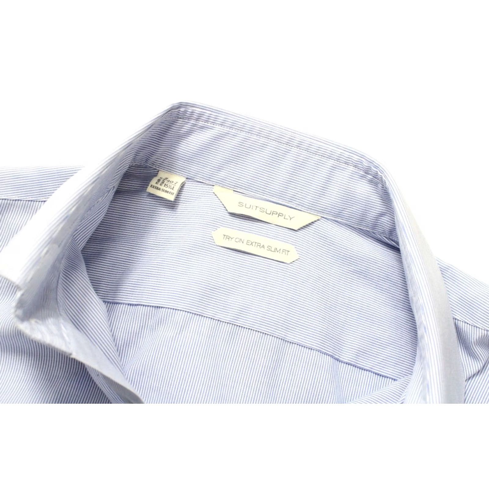 Suitsupply SUITSUPPLY Try On Extra Slim Fit Formal Shirt Men's 40-7 / 15 3/4L Button Up White Cotton Size 40R - 4 Thumbnail