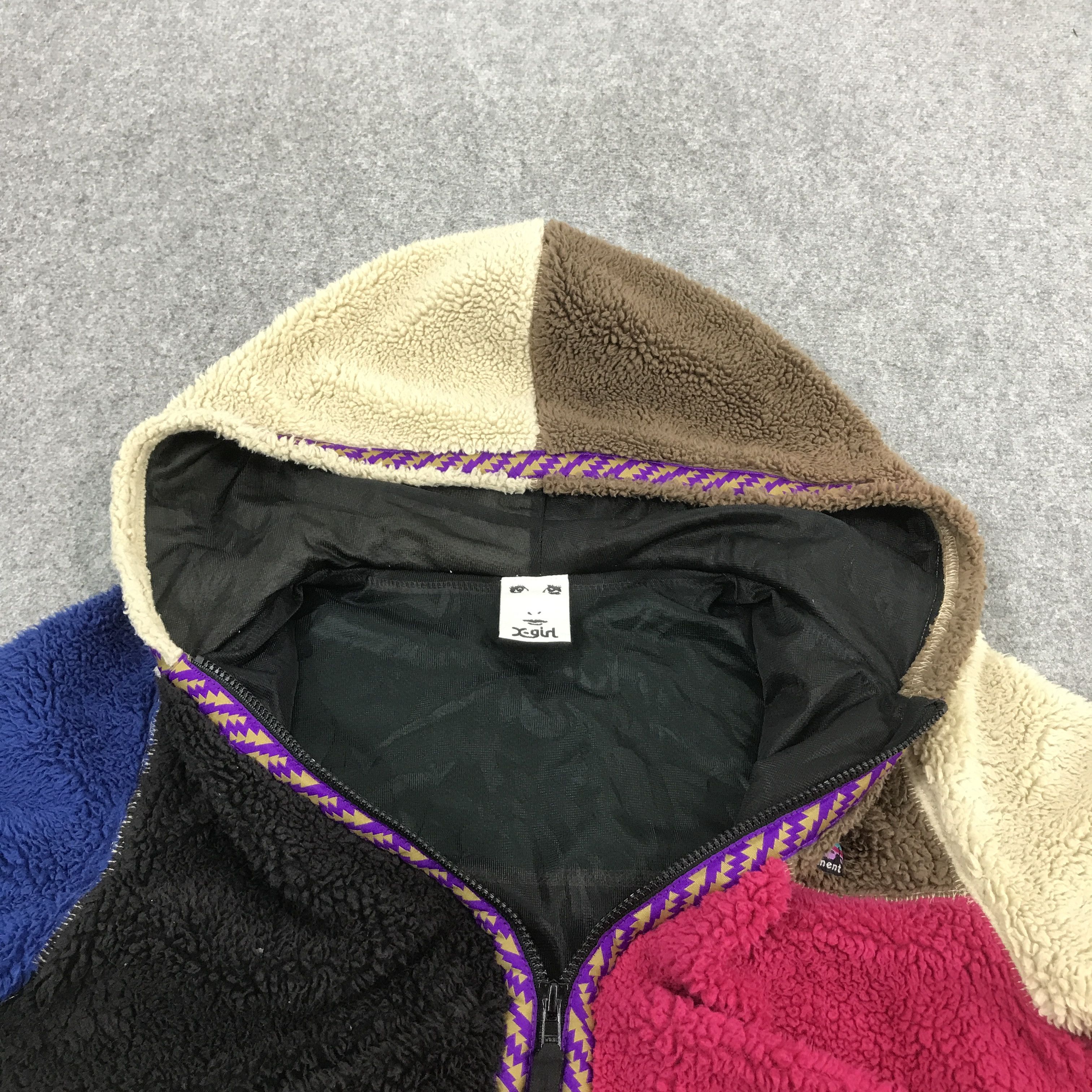 Japanese Brand × Vintage XGirl Sherpa multicolour hoodies jacket Size US S / EU 44-46 / 1 - 5 Thumbnail