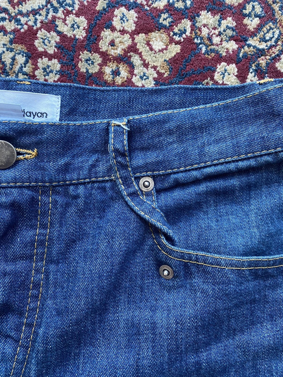 image of Hussein Chalayan Asymmetrical Jeans in Blue, Men's (Size 32)