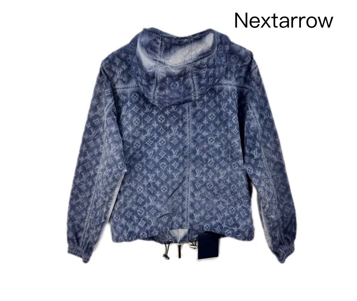 Louis Vuitton Blue gray full printed logo hooded jacket