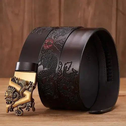 Japanese Brand Dragon Pattern Automatic Buckle Belt Size ONE SIZE - 2 Thumbnail