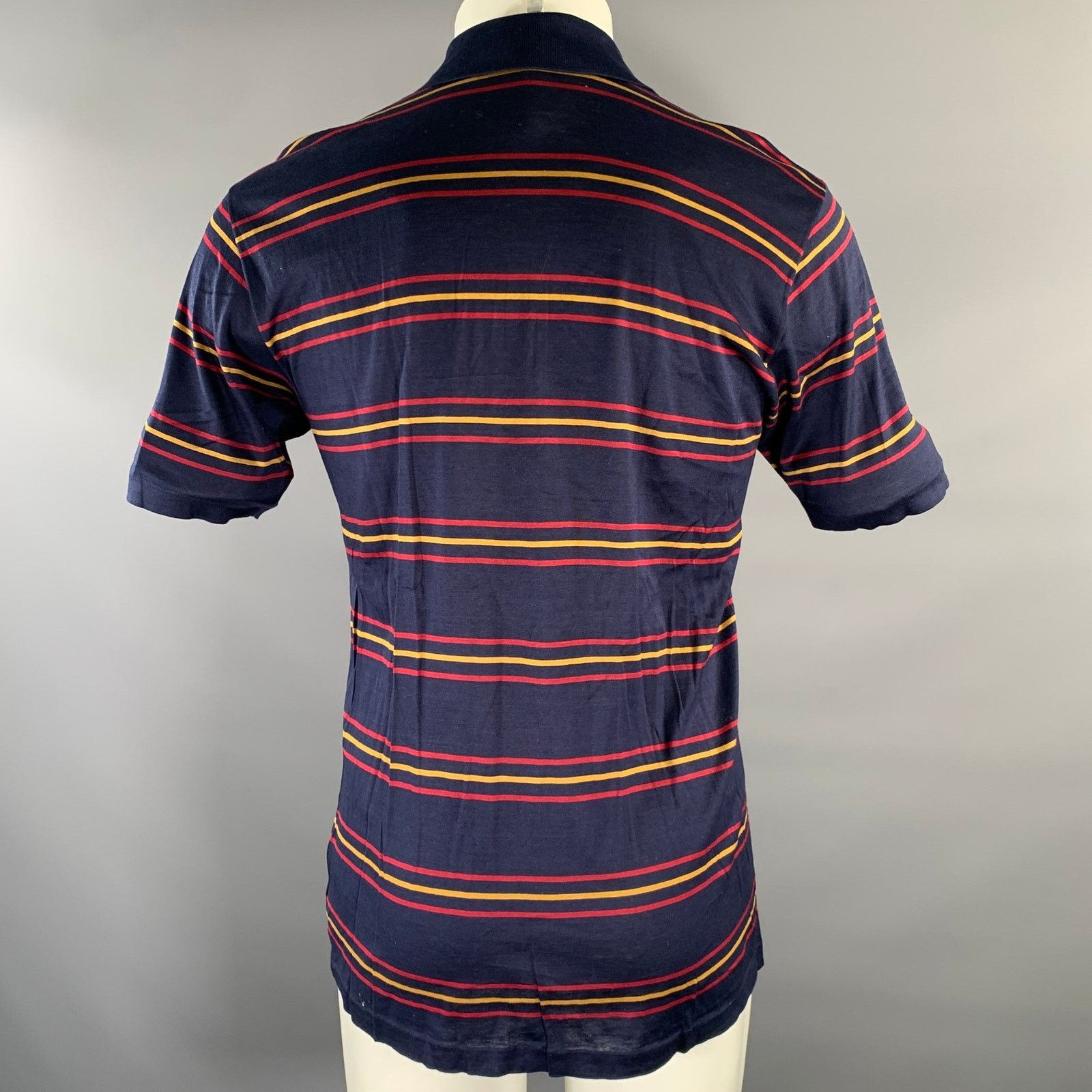 Other DUNHILL Size M Navy Red Gold Stripe Cotton Polo Size US M / EU 48-50 / 2 - 3 Thumbnail