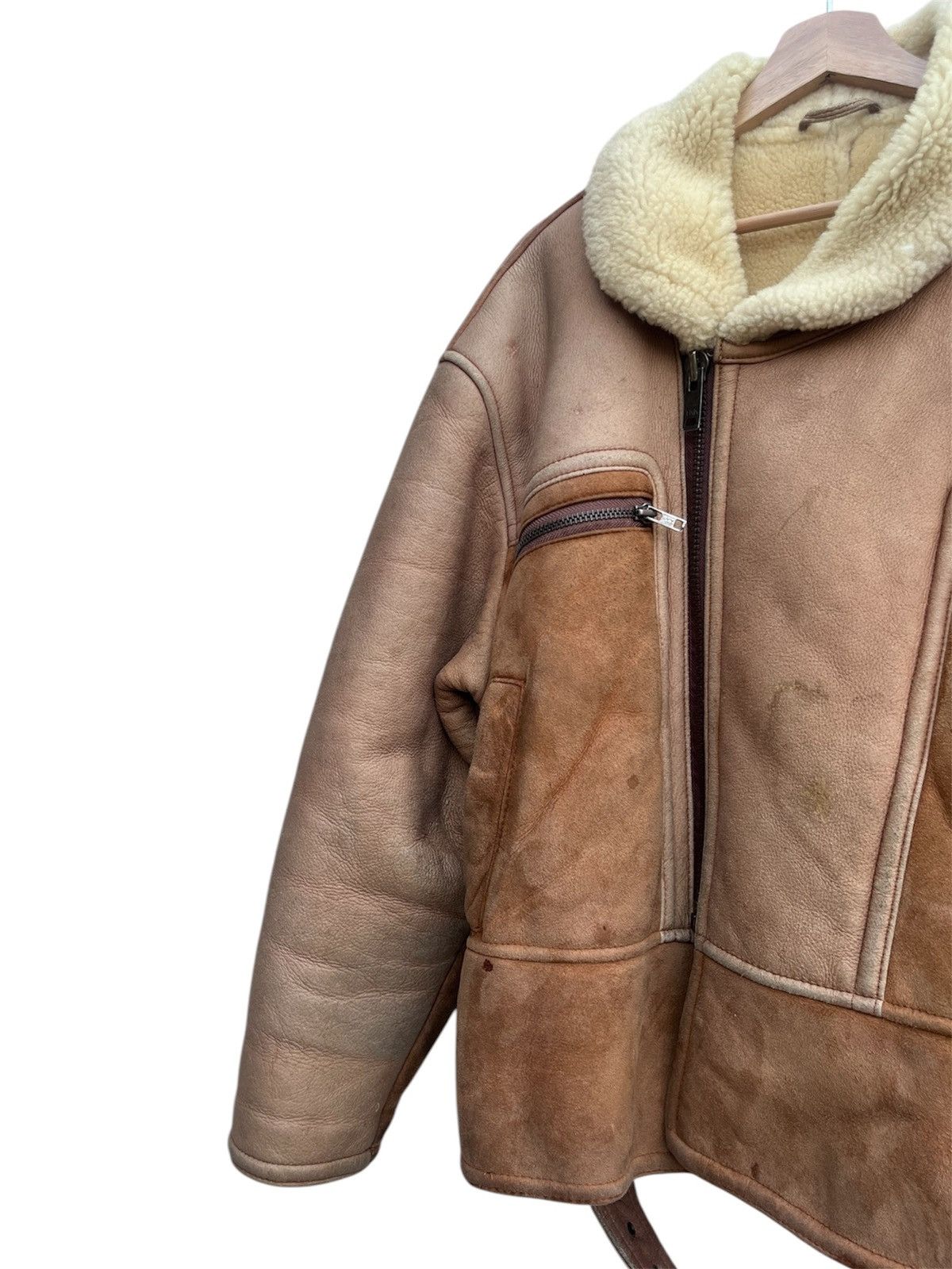 Genuine Leather × Japanese Brand × Leather Ohfesta Sheepskin Shearling Flight Jacket Size US M / EU 48-50 / 2 - 13 Thumbnail