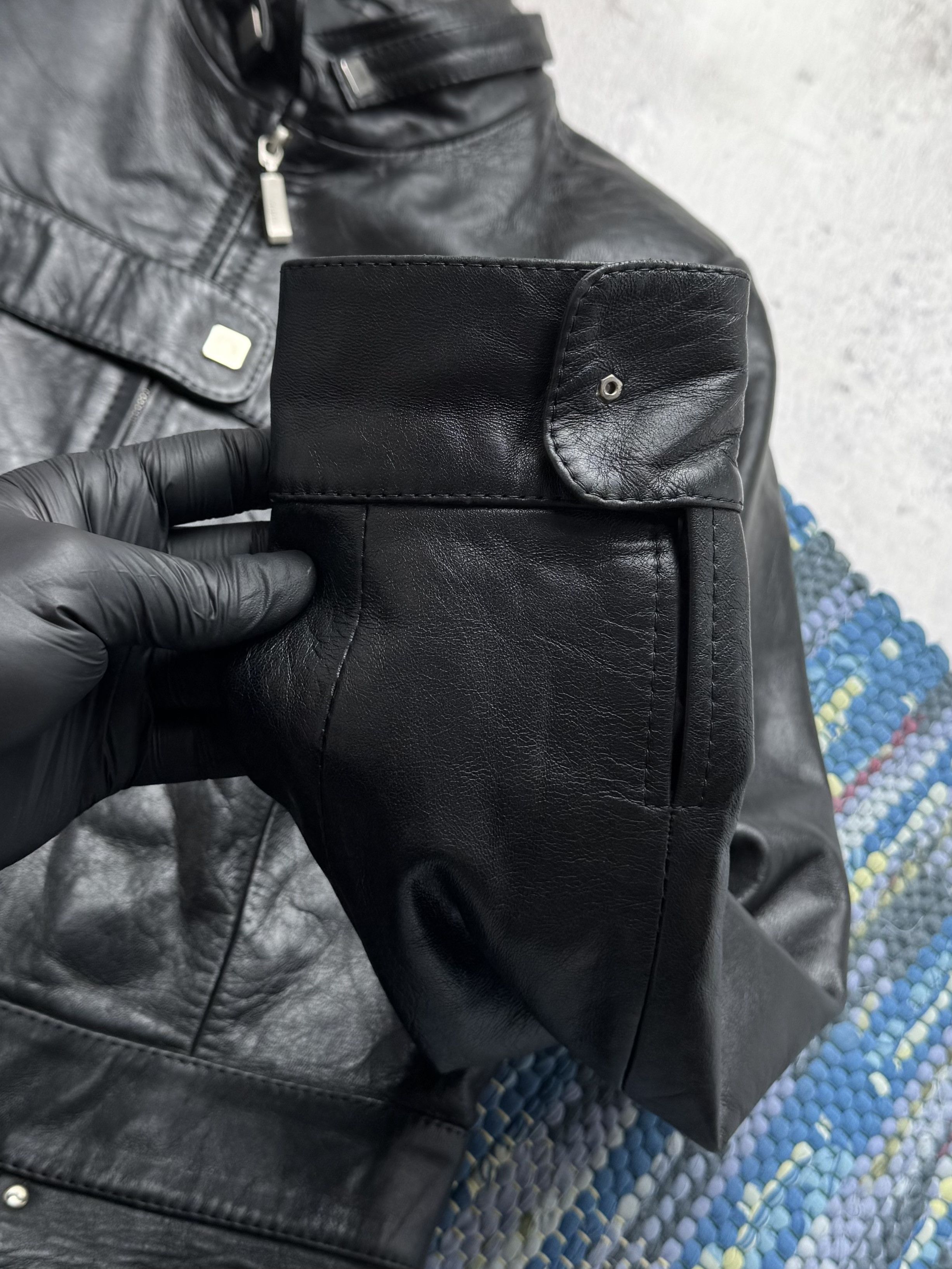 Vintage Vintage Real Leather Moto Jacket Zip Up Utility Biker Coat Size S / US 4 / IT 40 - 4 Thumbnail