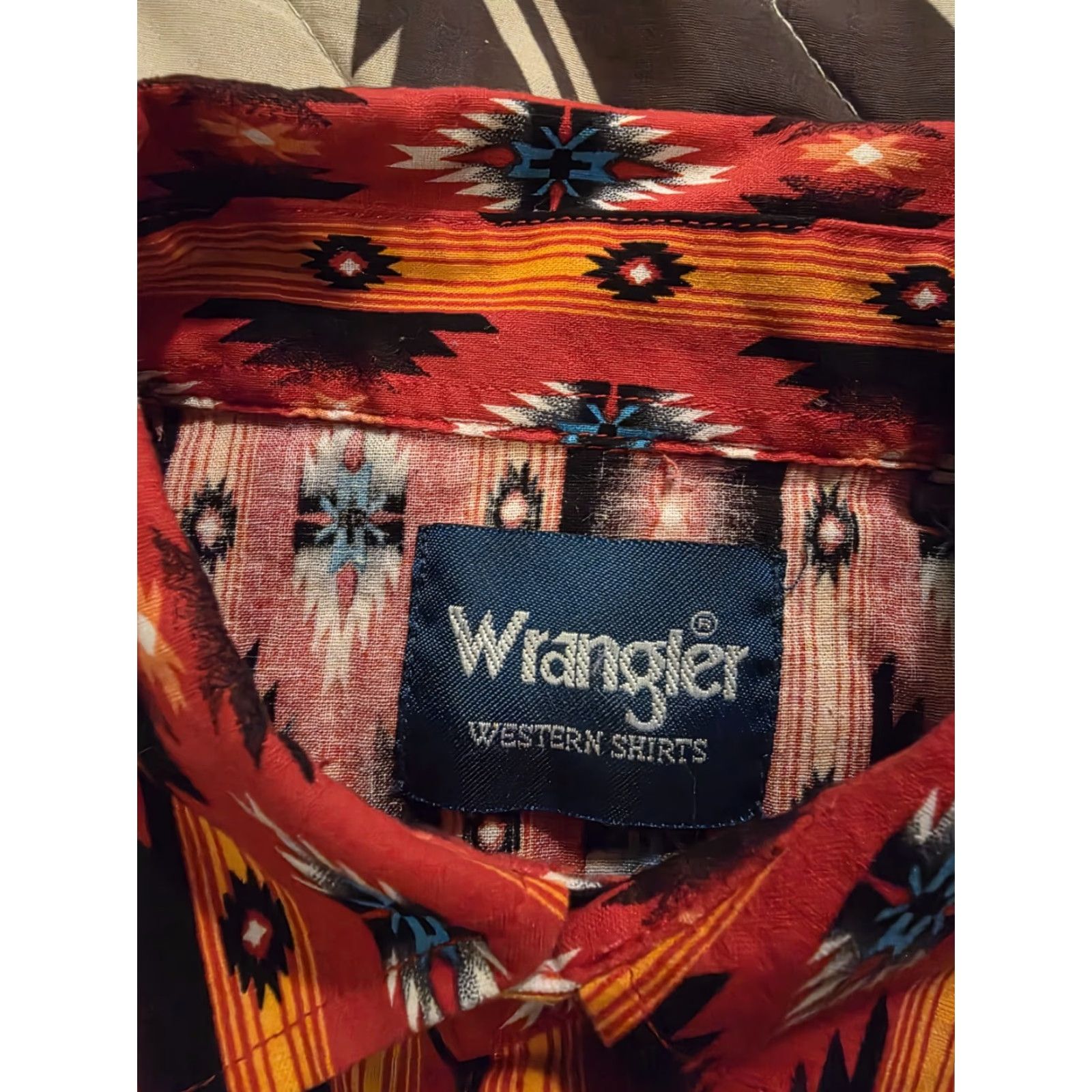 Wrangler VINTAGE Wrangler Pearl Snap Western Shirt Long Sleeve Aztec Cowboy Rodeo Mens Large Size US L / EU 52-54 / 3 - 3 Thumbnail