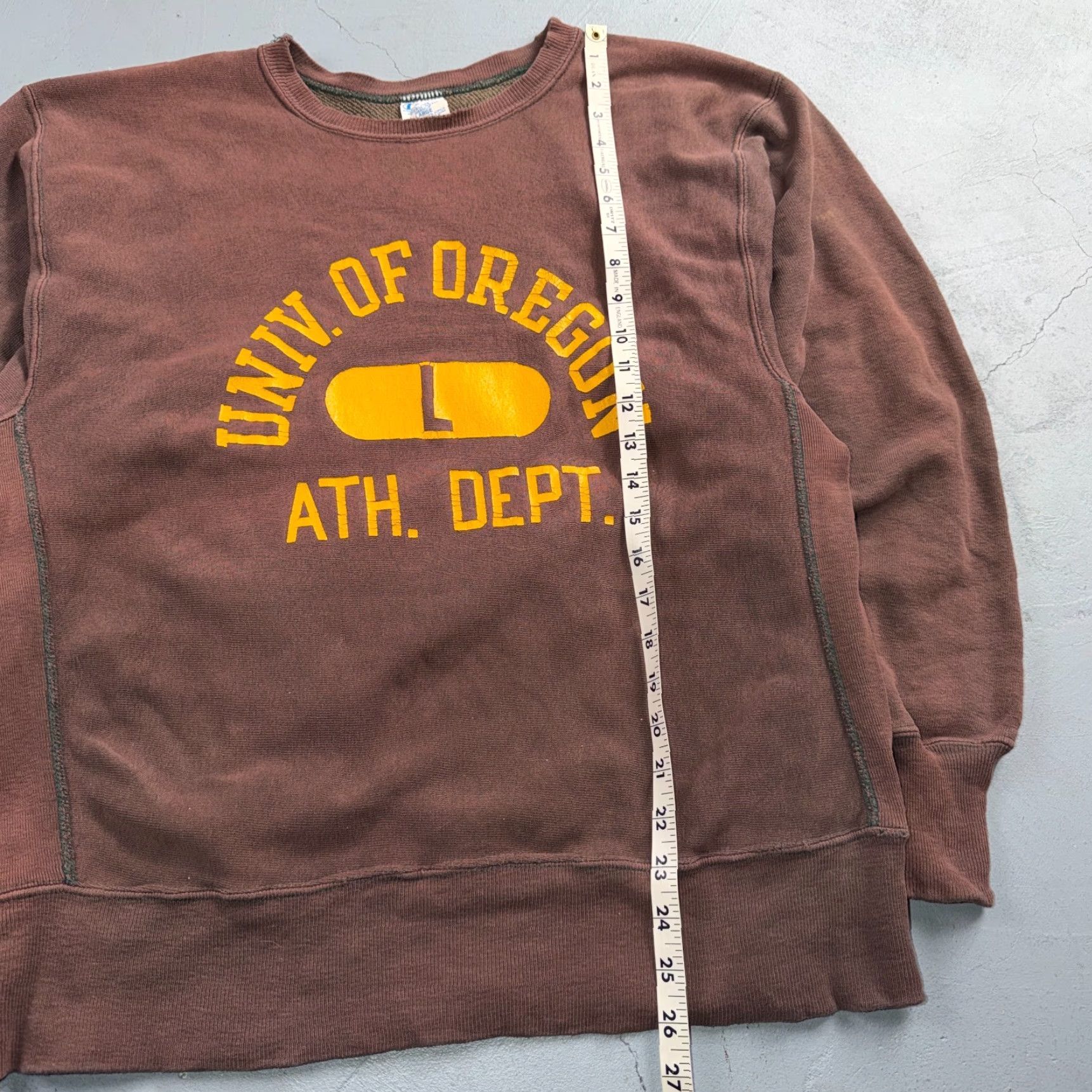 Champion VINTAGE Champion Sweatshirt Oregon 1970s Reverse Weave USA University Green 70s Logo Pullover Men L Size US L / EU 52-54 / 3 - 4 Thumbnail