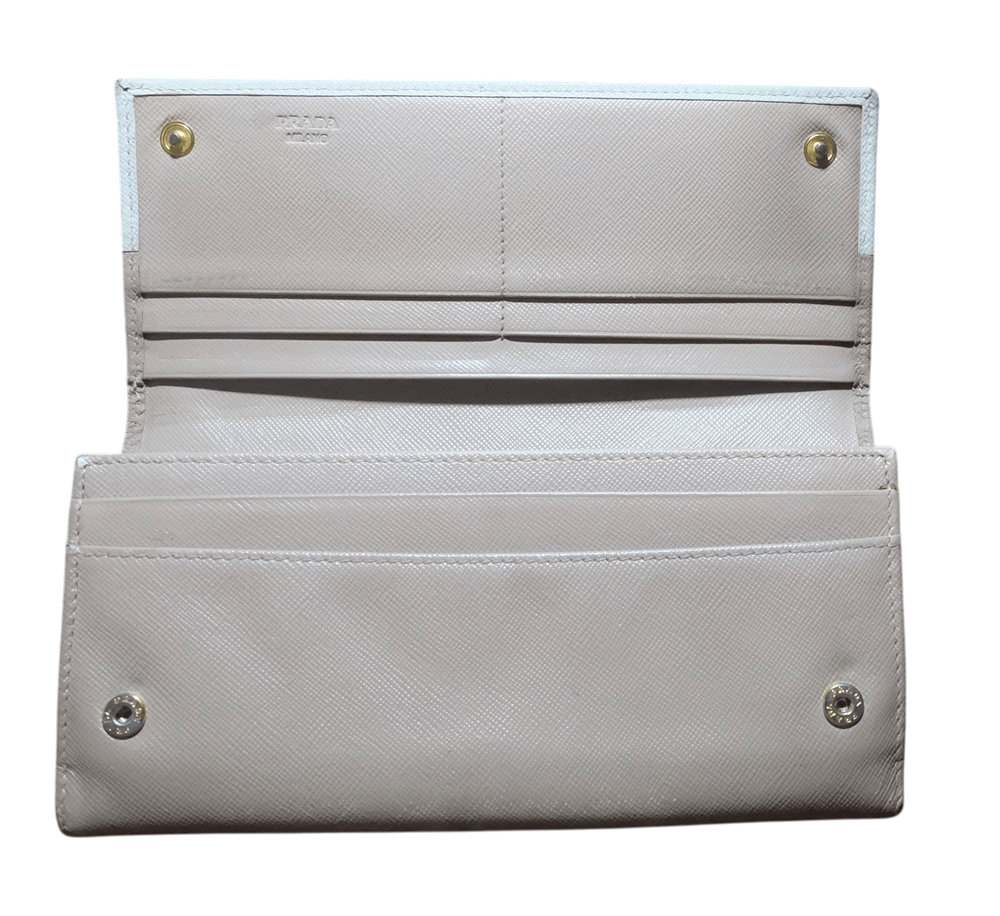 Prada Saffiano Leather Logo Long Wallet