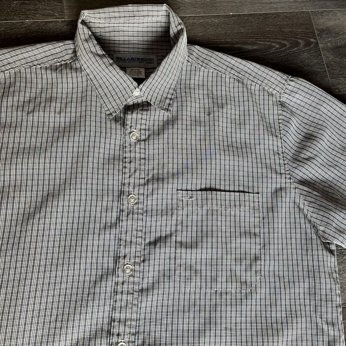Billabong Vintage Billabong Skater Grey Navy Paid S/S Button Up Shirt Size US M / EU 48-50 / 2 - 4 Thumbnail