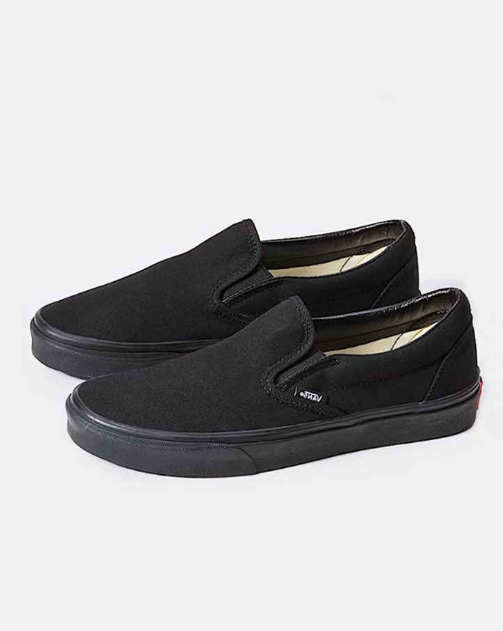 Vans Vans Slip-On Canvas Monochromatic Black on Black Skate Shoes Size US 12 / EU 45 - 1 Preview