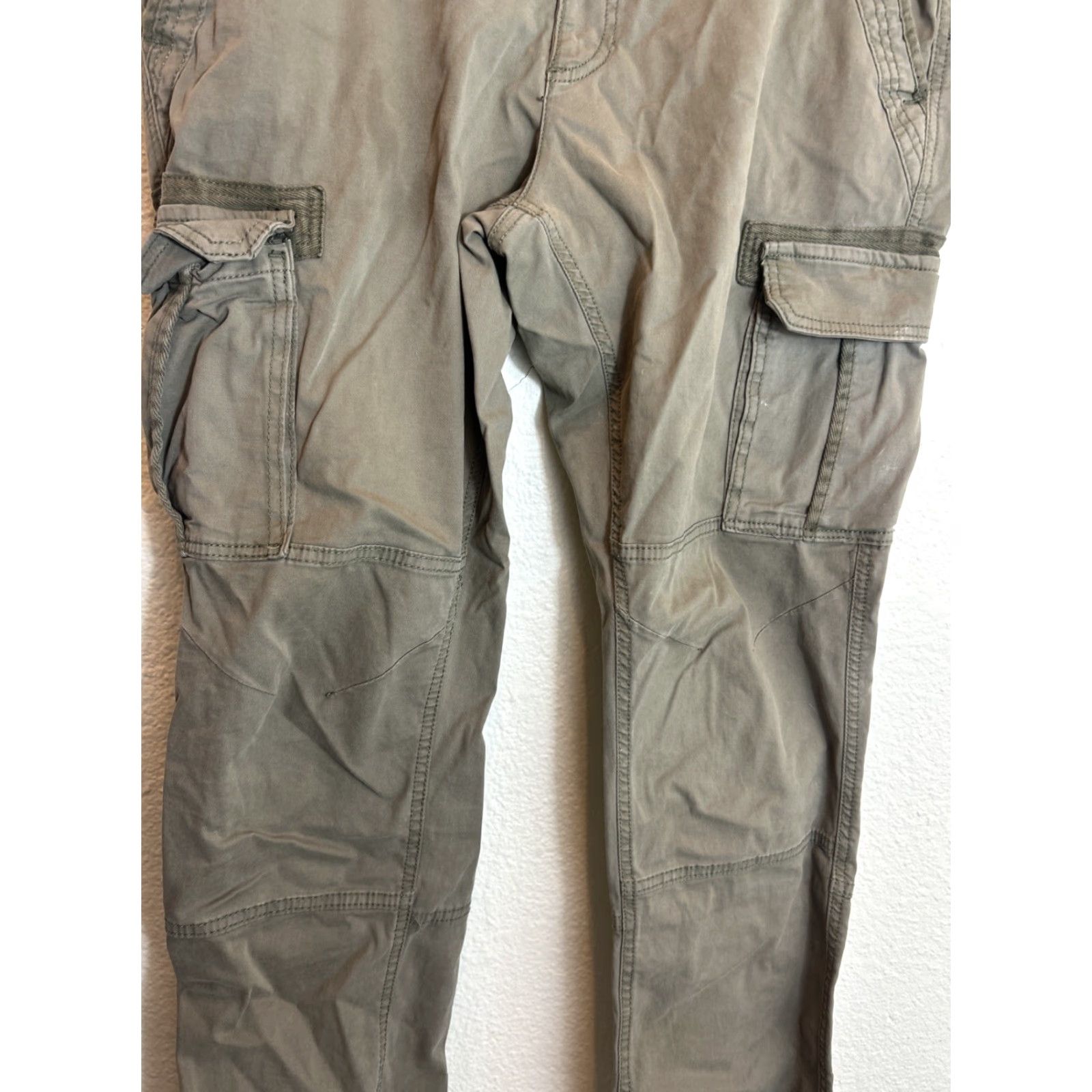 Vintage Sun Stone Ouigi Theodore Green Utility Cargo Pant Men’s Pants Sz 33 Rear Pocket Cargo Pants Green Olive 33 Inseam Mens Size US 33 - 3 Thumbnail