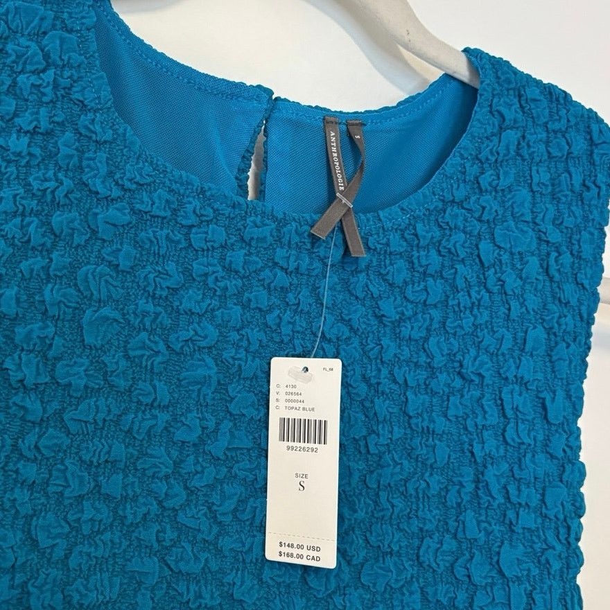 Anthropologie NWT Anthropologie Textured Mini Shift Dress Blue Size Small Size S / US 4 / IT 40 - 5 Thumbnail