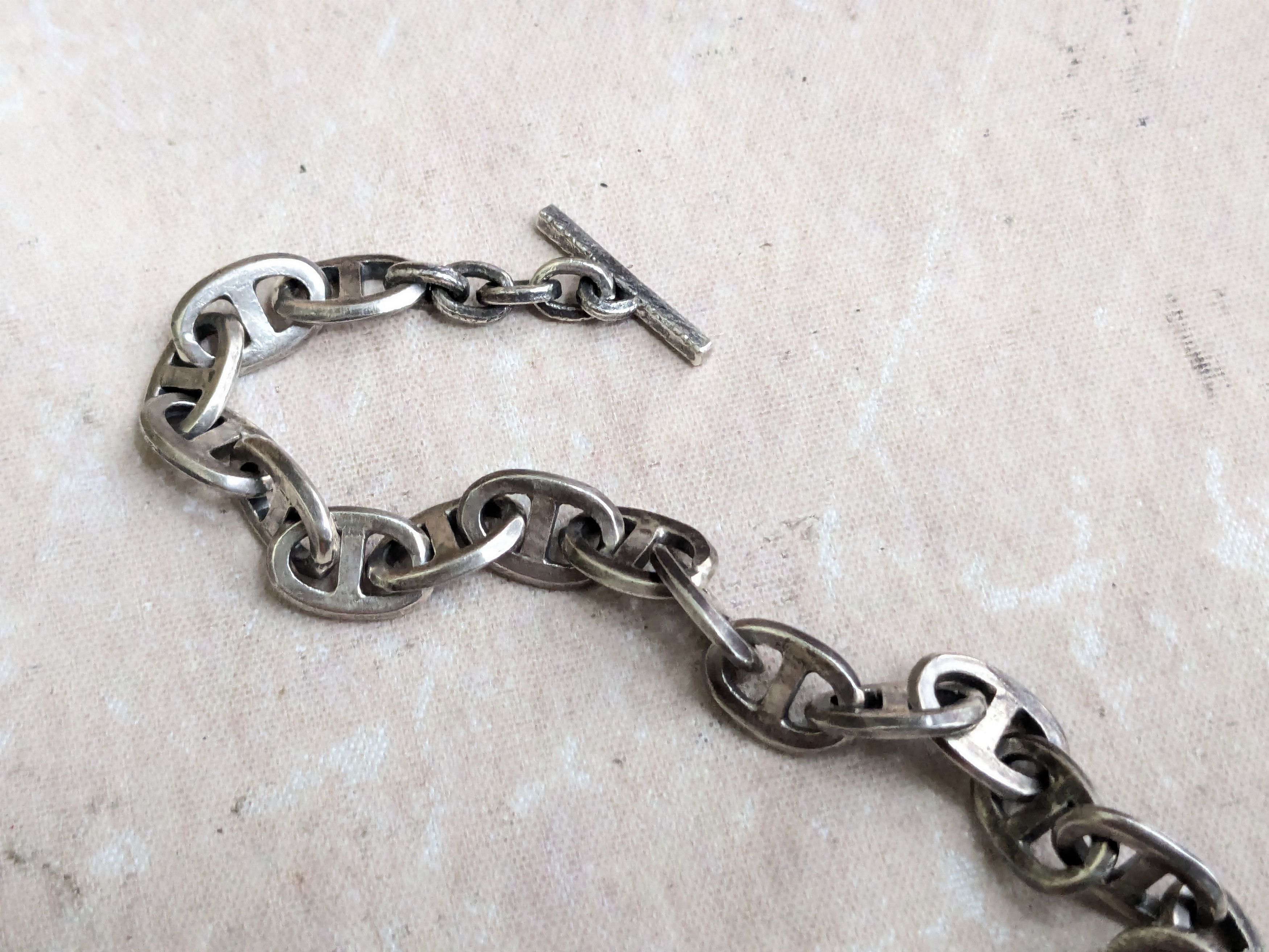 Jewelry Vintage Sterling Silver Bracelet Anchor Mariner 8.5" Size ONE SIZE - 8 Thumbnail