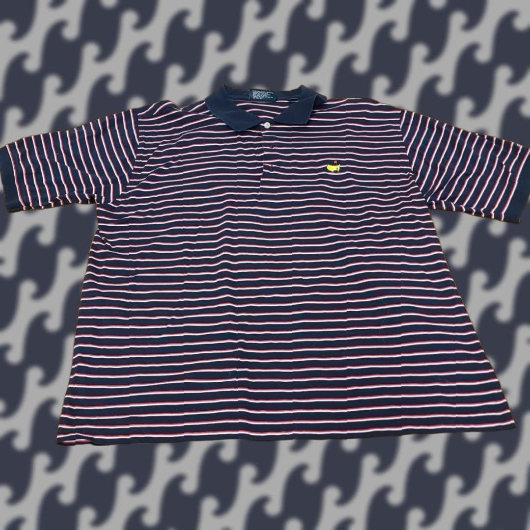 Vintage Masters Collection Polo Shirt Striped Augusta Black Red XL Men Size US XL / EU 56 / 4 - 1 Thumbnail