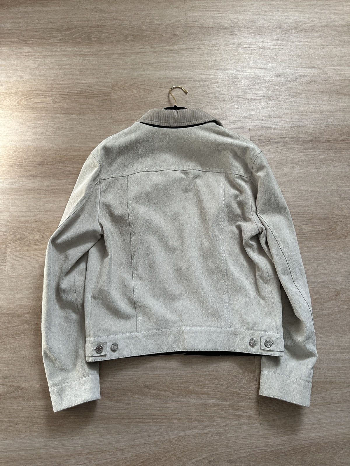 Berluti FW18 Light Grey Heavy Suede Trucker with Corduroy Details Size US S / EU 44-46 / 1 - 10 Thumbnail
