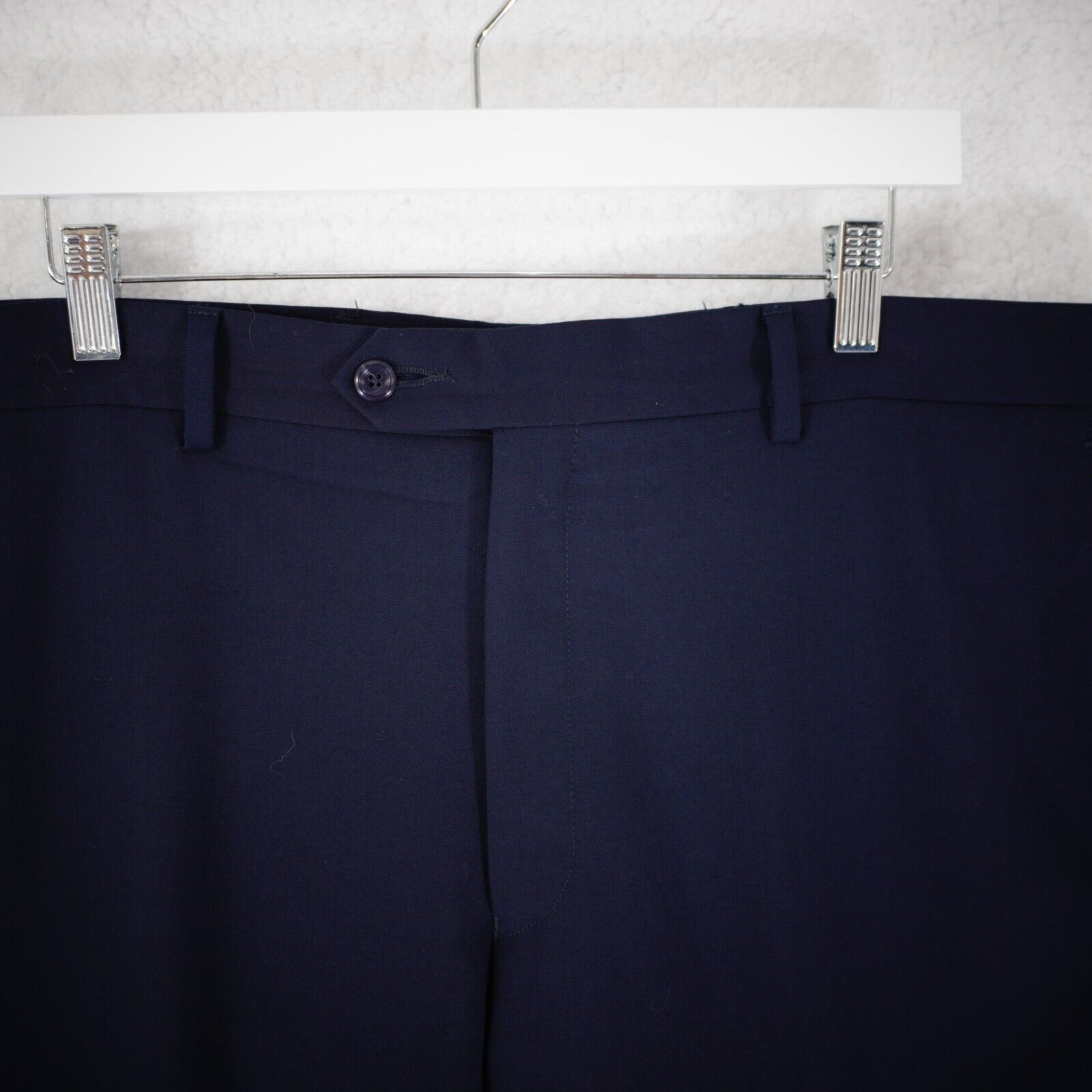 Jos. A. Bank Jos A Bank Tailored Executive Blue Flat Front Wool Mid Rise Size 40R - 2 Thumbnail