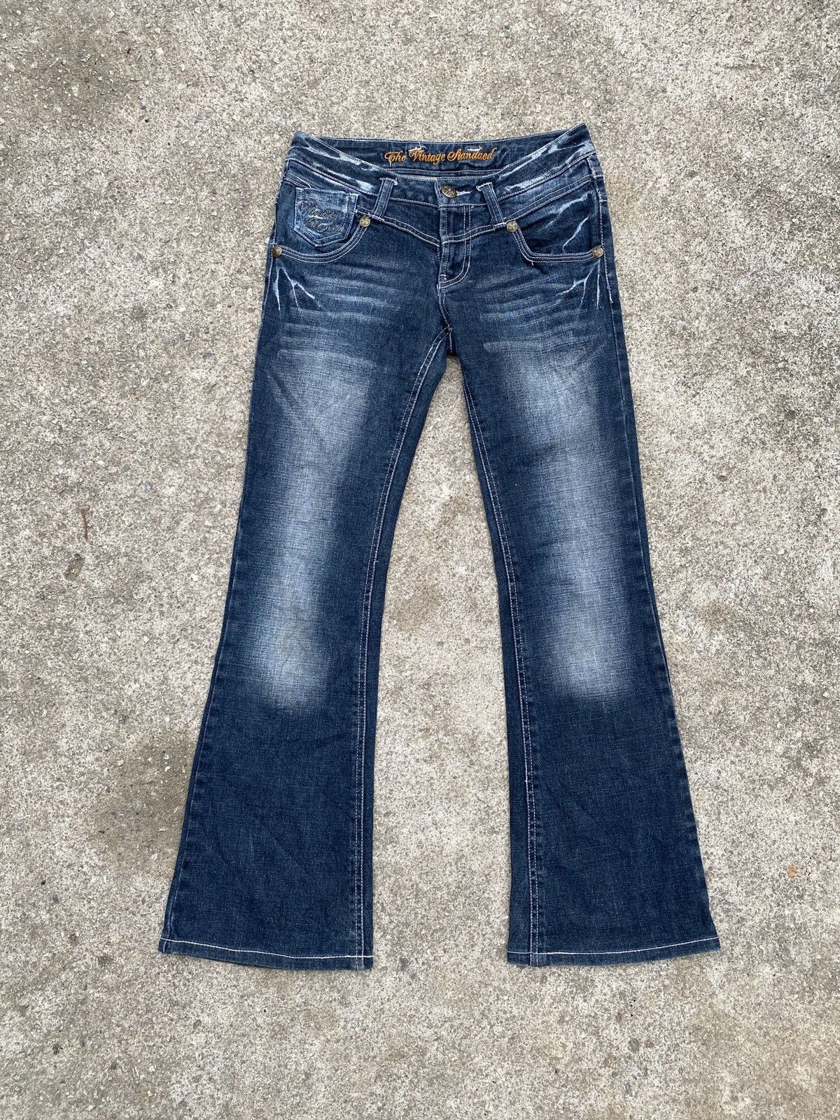Japanese Brand × Le Grande Bleu (L.G.B.) × Tornado Mart 2000s - Sky Bombers Faded Blue Low Rise Flare Denim Size US 28 / EU 44 - 1 Thumbnail