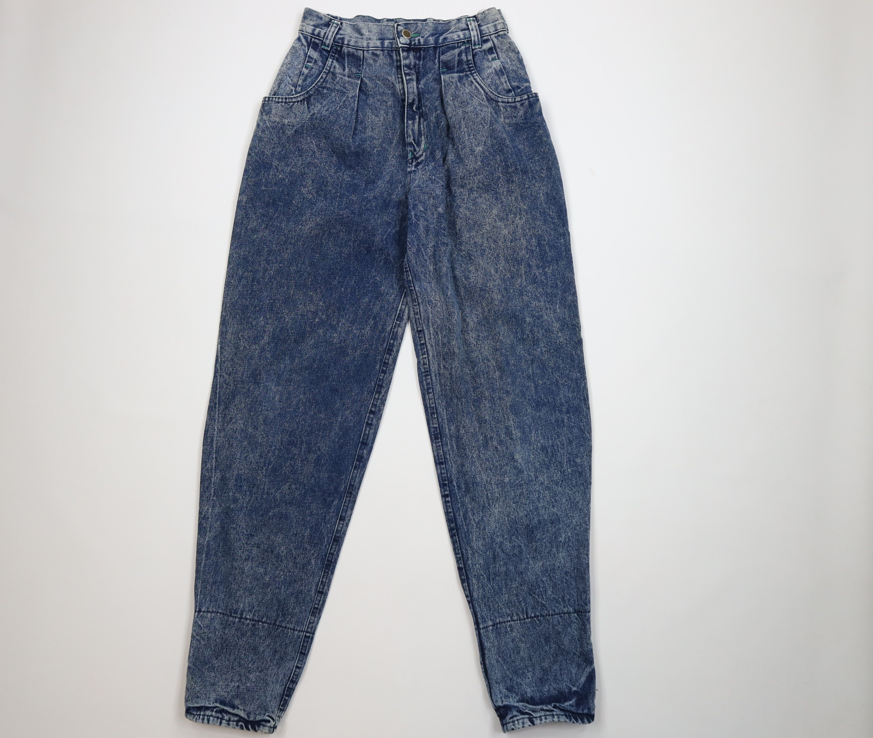 Vintage Vintage 90s Streetwear Flip Cuff Acid Wash Tapered Leg Jeans Size 32" / US 10 / IT 46 - 2 Thumbnail