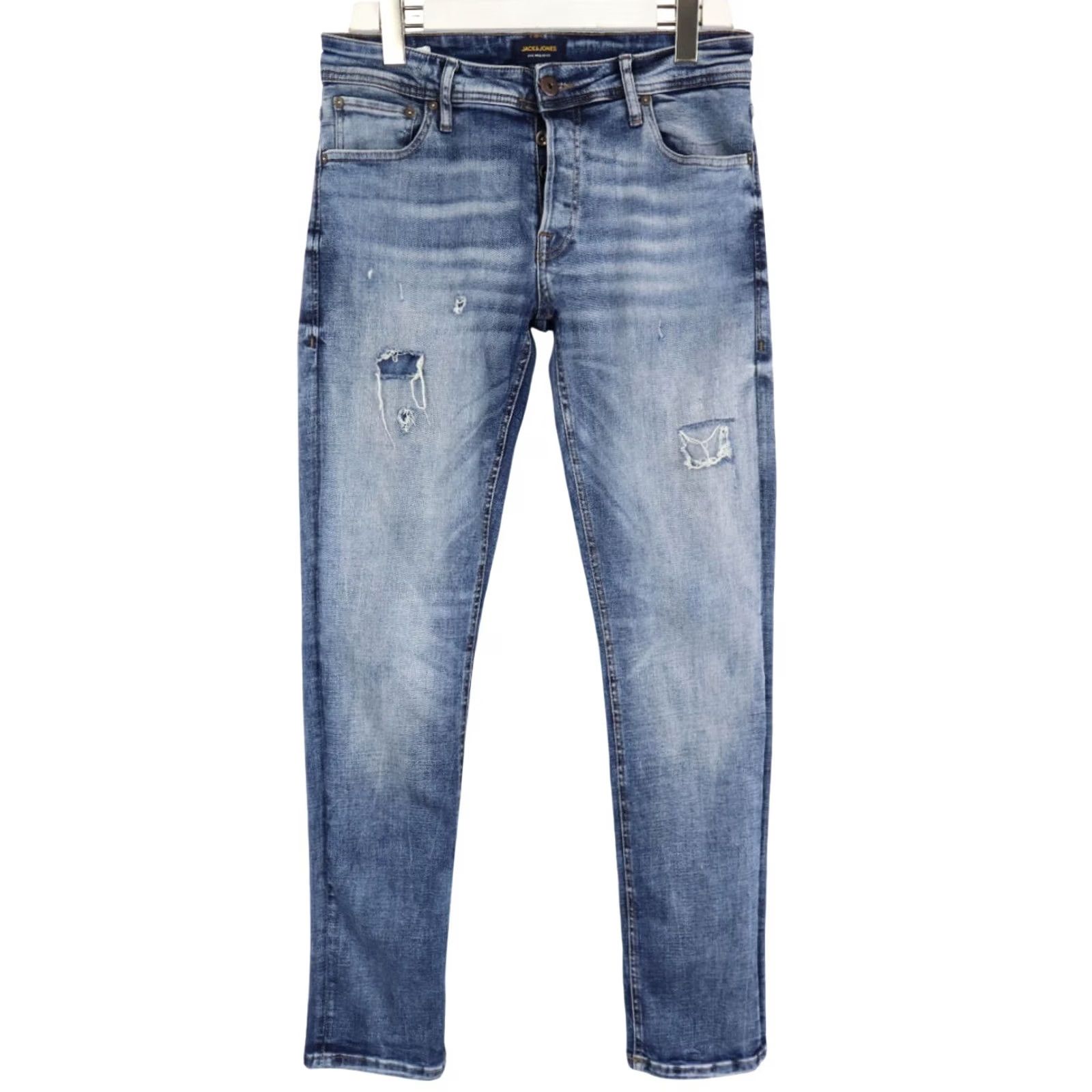 Jack & Jones JACK & JONES Slim / Glenn Jeans Mens W32/L32 Faded Whiskers Blue Distressed Size US 32 / EU 48 - 2 Thumbnail