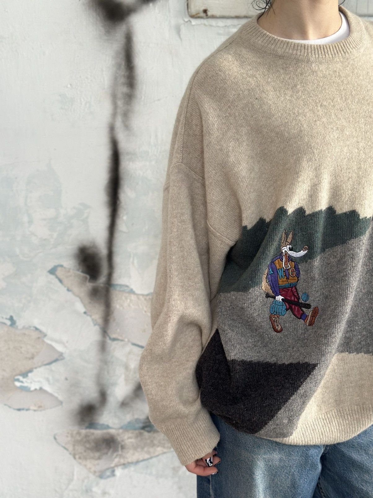 Aran Isles Knitwear VTG Knit Wool Sweater Wolf Size L 90s USA Hype Trend Staff Size US L / EU 52-54 / 3 - 3 Thumbnail