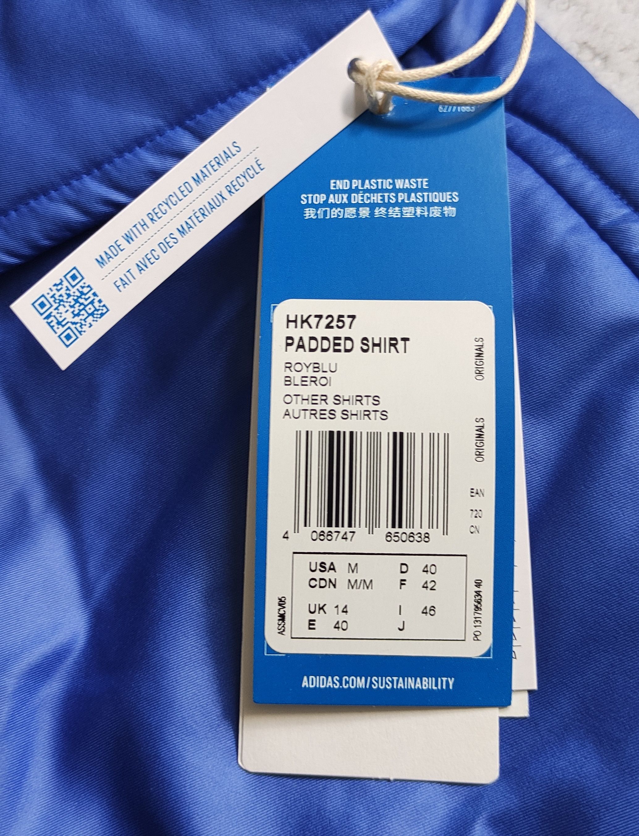 Adidas ADIDAS BLUE VERSION PADDED SHIRT JACKET HK7257 UK 14 $300 Size L / US 10 / IT 46 - 4 Thumbnail