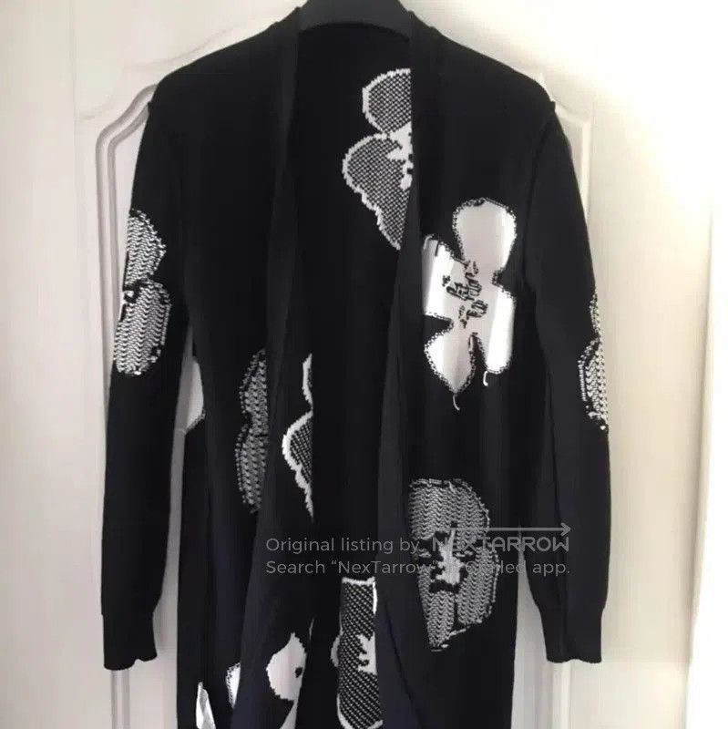 Max Mara MaxMara Black Floral Print Lightweight Cardigan . Size S / US 4 / IT 40 - 5 Thumbnail