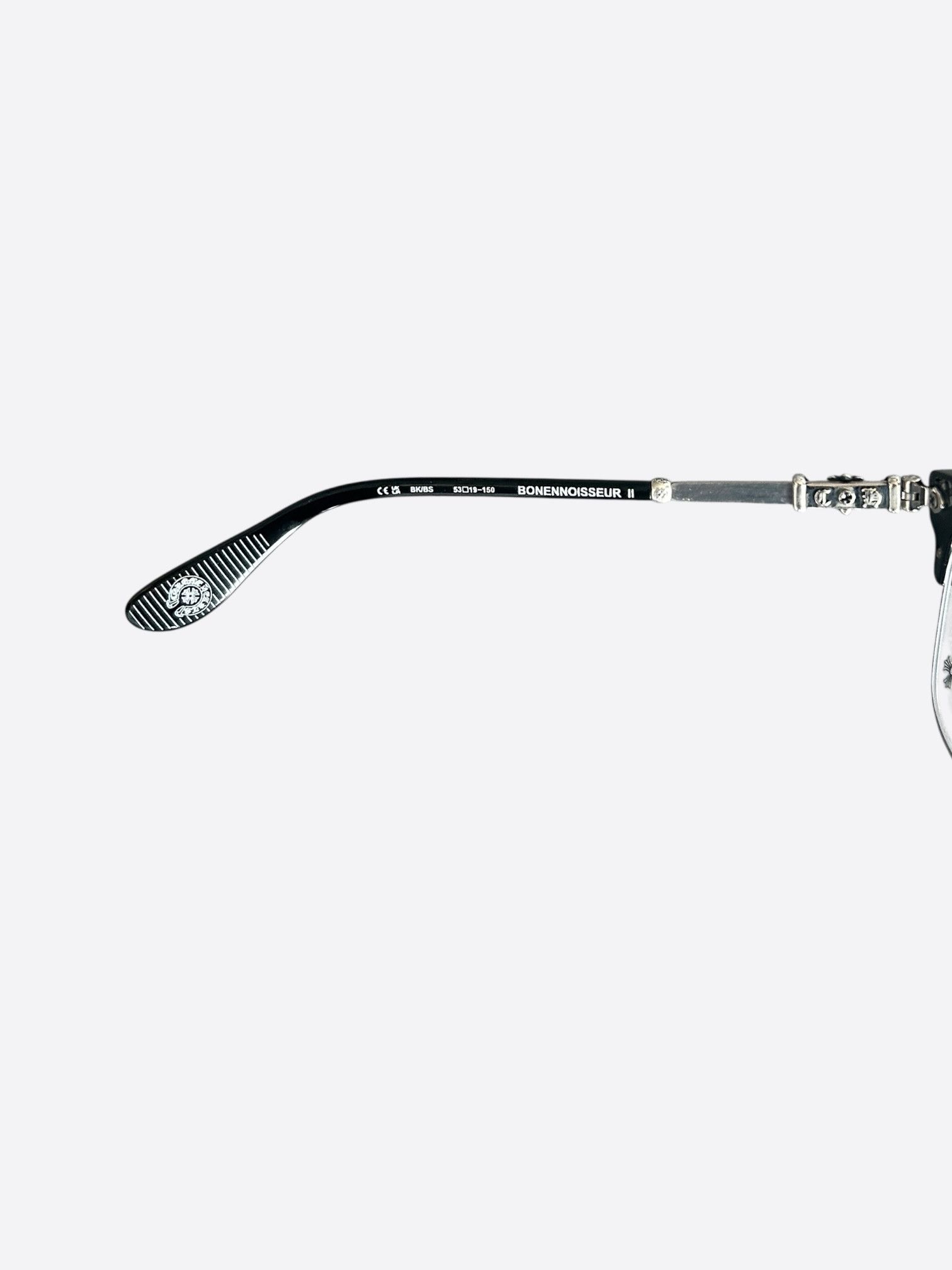 Chrome Hearts Chrome Hearts Black & Silver Bonennoisseur II Glasses Size ONE SIZE - 4 Thumbnail