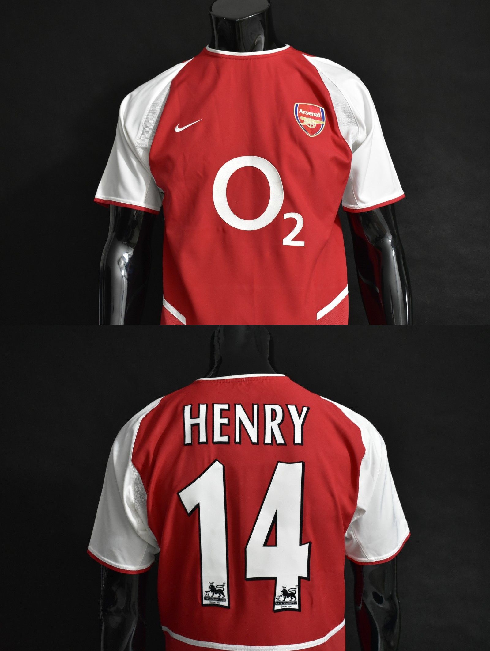 image of 2002-2004 Nike Arsenal Fc Home Shirt Henry 14 Size S in Red, Men's