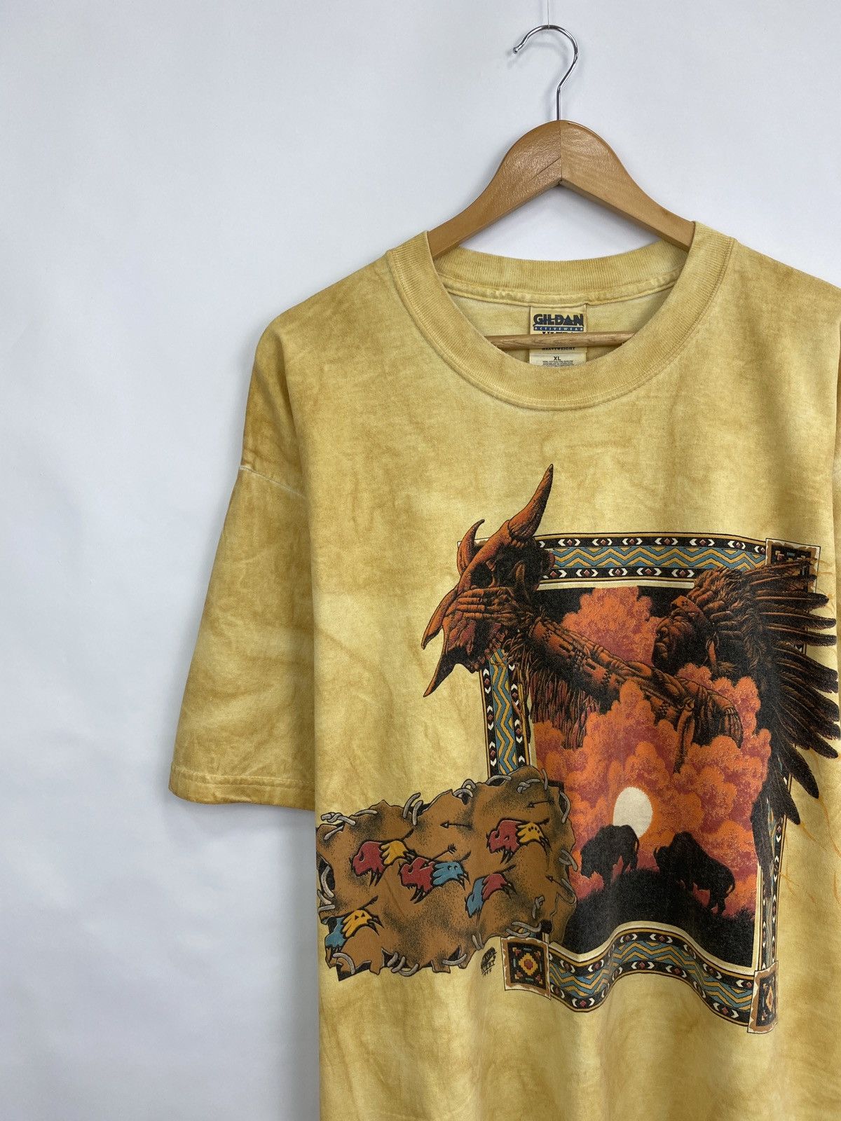 Gildan 🇺🇸 Vintage 1995 Navajo Indians Western T-Shirt Rare Retro Y2K Size US XL / EU 56 / 4 - 2 Thumbnail