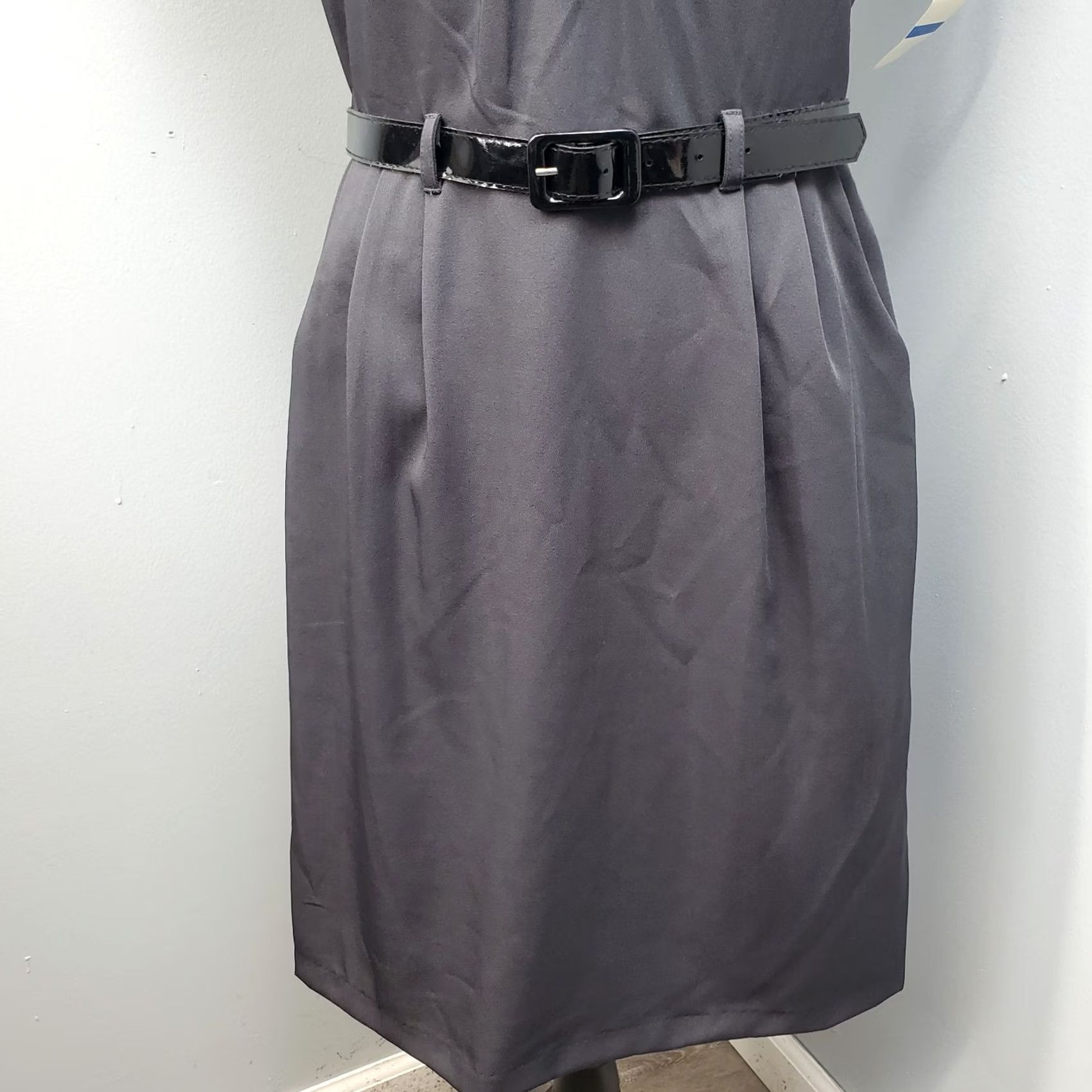 Vintage Olivia Matthews Formal Dress Women's 12P Gray Cap Sleeve Belted Waist Back Zip Dress: Women Size 12P: Gray Cap Sleeve Belted Waist Back Zip NWT Size XL / US 12-14 / IT 48-50 - 4 Thumbnail