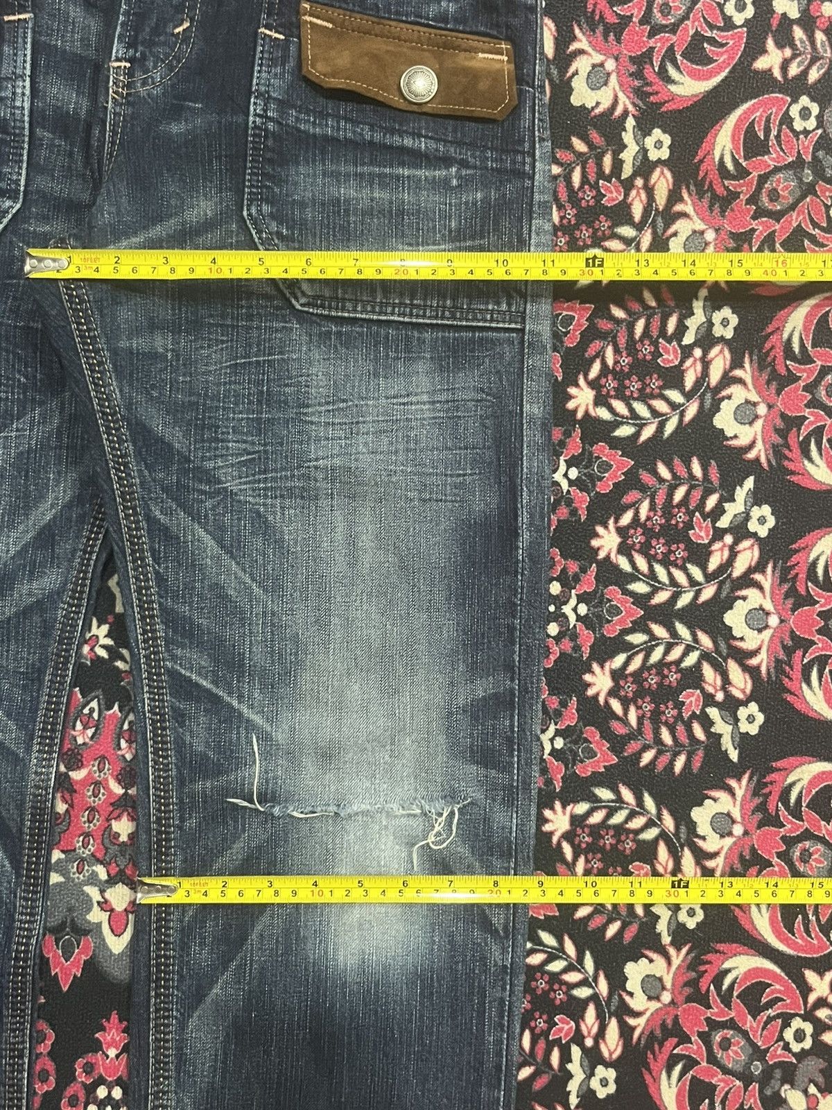 Edwin Edwin XVS Dark Faded Blue Washed Distressed Bush Pants Jeans Size US 30 / EU 46 - 16 Thumbnail