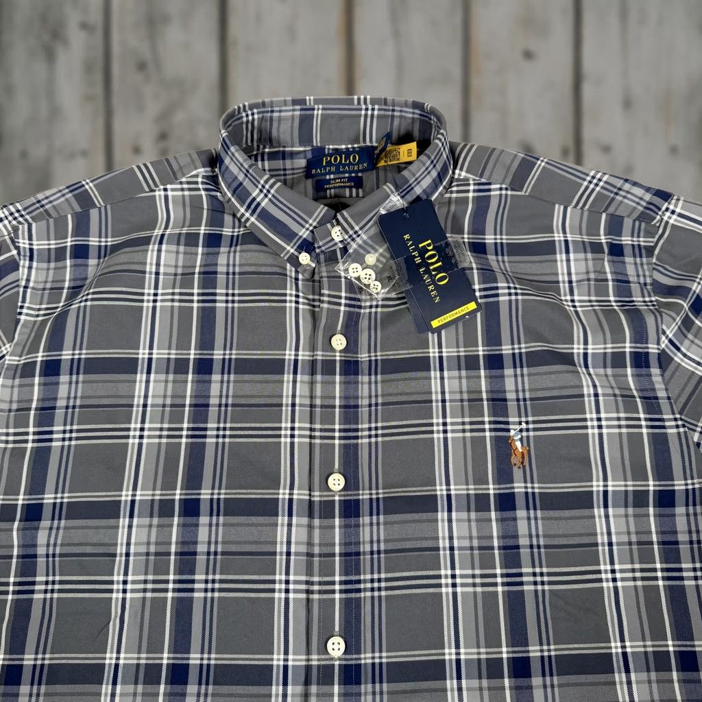 Polo Ralph Lauren Polo Ralph Lauren Shirt Men XL Gray Plaid Performance Slim Fit Button Up Wicking Size US XL / EU 56 / 4 - 1 Thumbnail